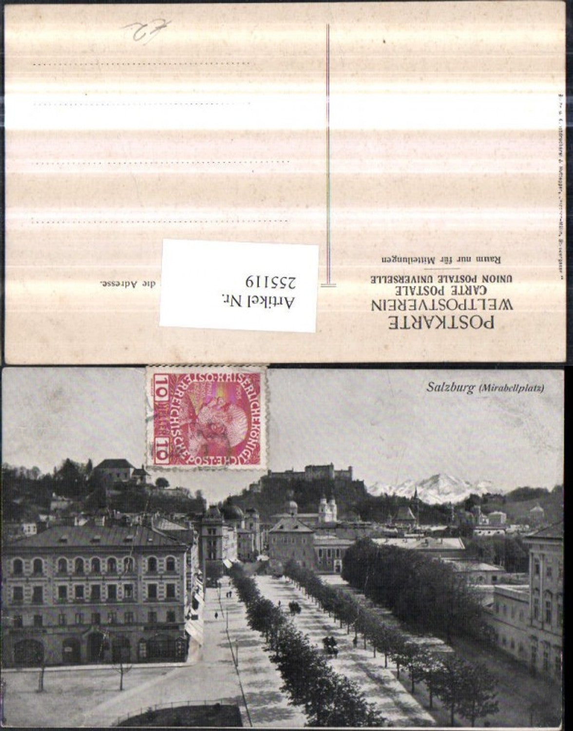 255119,Salzbug Mirabellplatz m. Blick auf d. Festung
