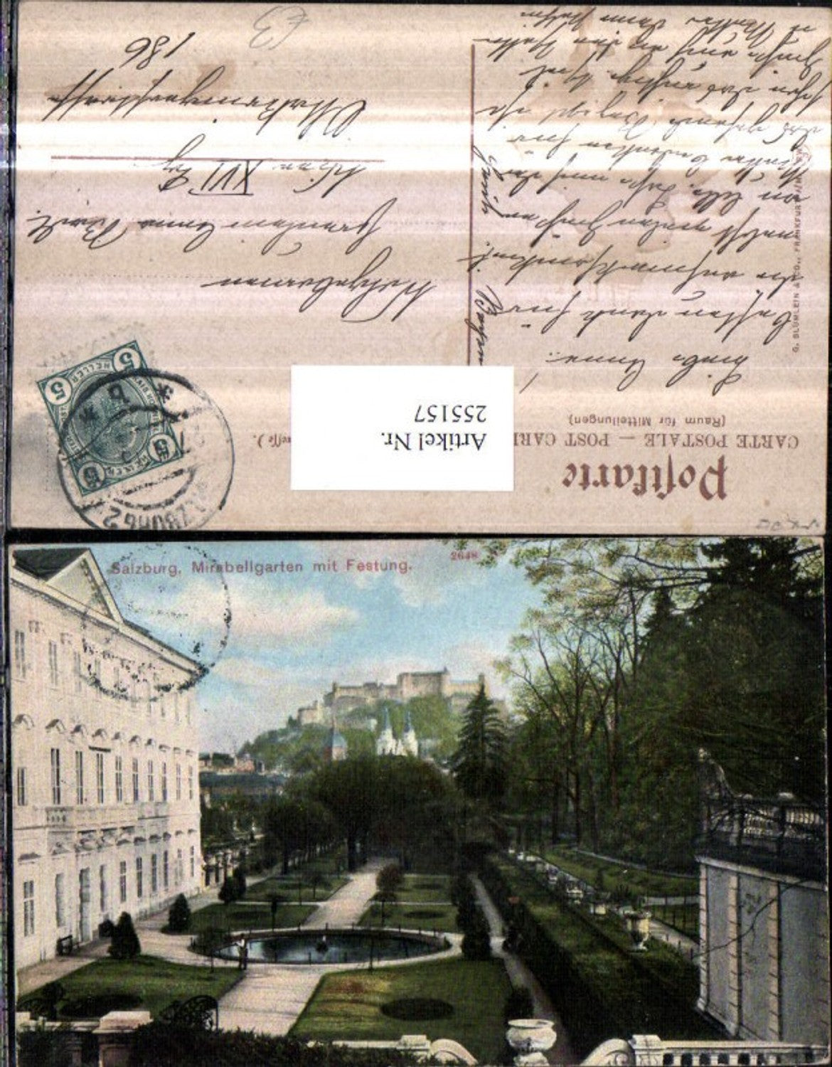 255157,Salzbug Mirabellgarten Garten m. Blick auf d. Festung