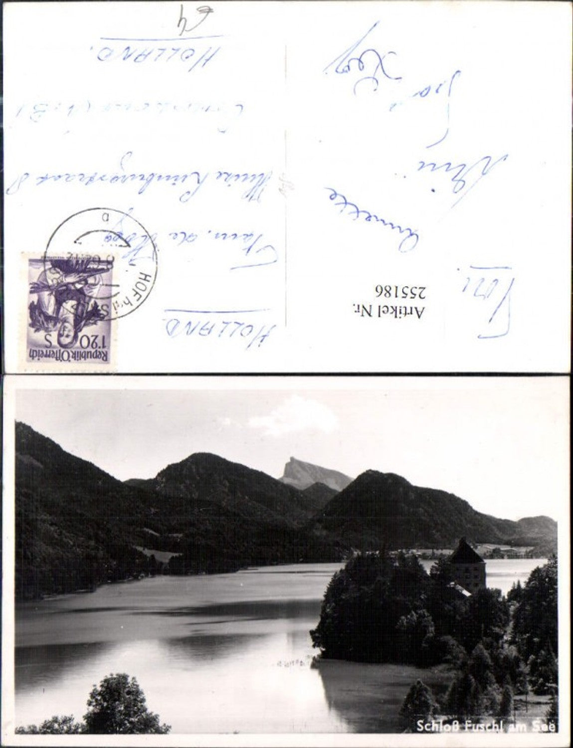 255186, Fuschl Castle on Lakeside mountain scenery