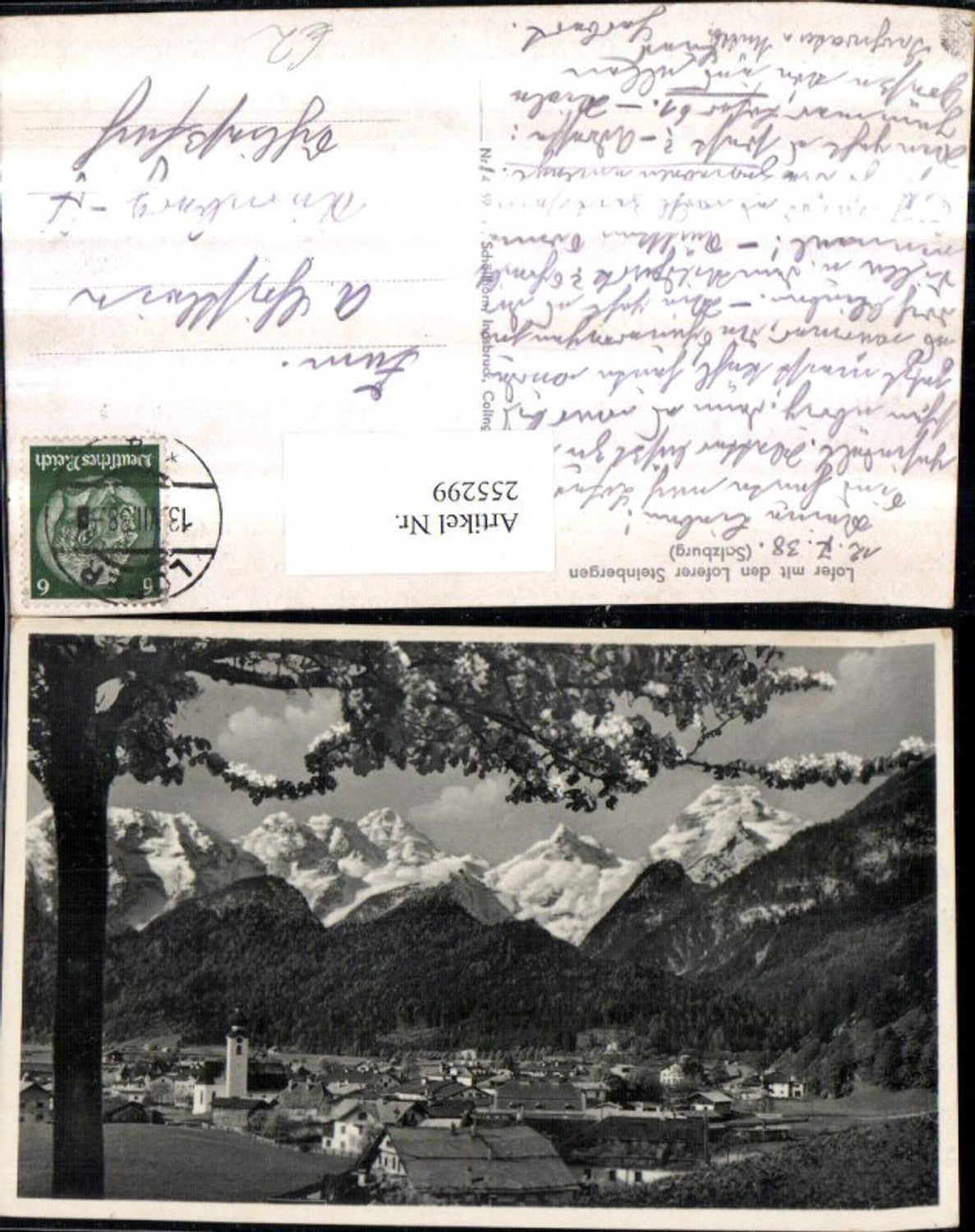 255299,Lofer Totale m. d. Loferer Steinbergen Bergkulisse