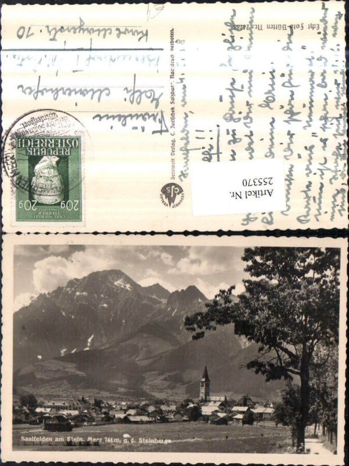 255370,Saalfelden Totale am Steinernen Meer geg. d. Steinberge Bergkulisse