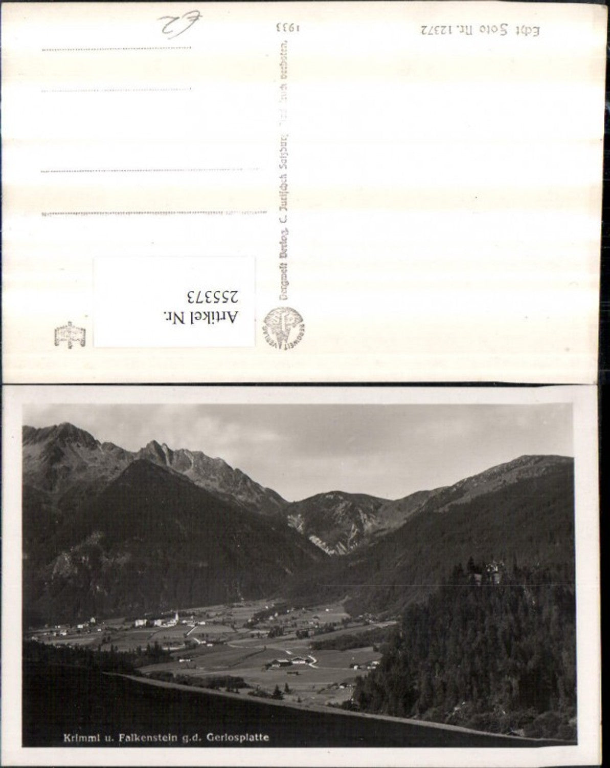 255373,Krimml u. Falkenstein Totale geg. d. Gerlosplatte Bergkulisse