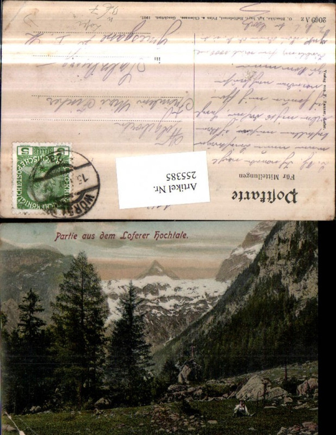 255385,Partie aus d. Loferer Hochtale b. Lofer Bergkulisse