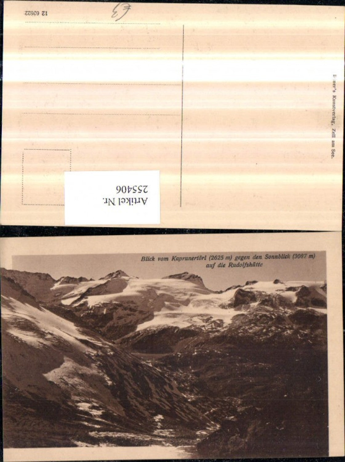 255406,Blick vom Kaprunertörl geg. d. Sonnblick auf d. Rudolfshütte Bergkulisse b. Kaprun