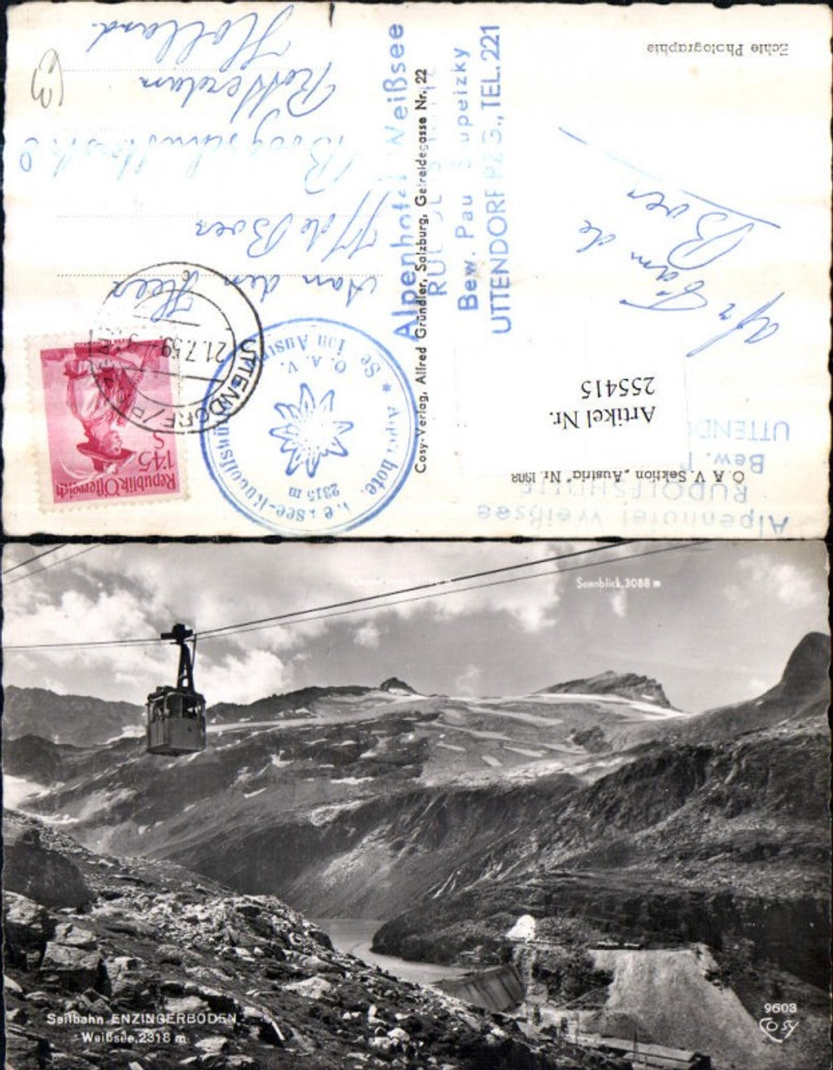 255415,Seilbahn Enzingerboden m. Weißsee geg. Sonnblick Bergkulisse b. Uttendorf pub Cosy 9603