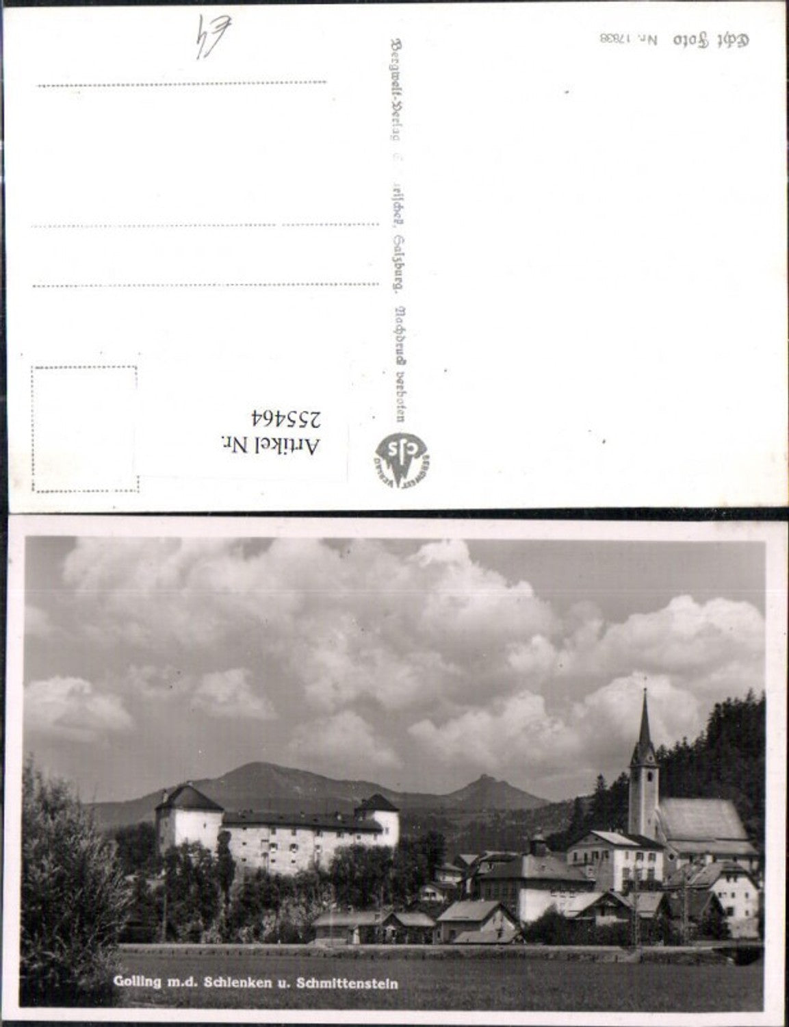 255464,Golling Teilansicht Kirche Schloss m. d. Schlenken u. Schmittenstein