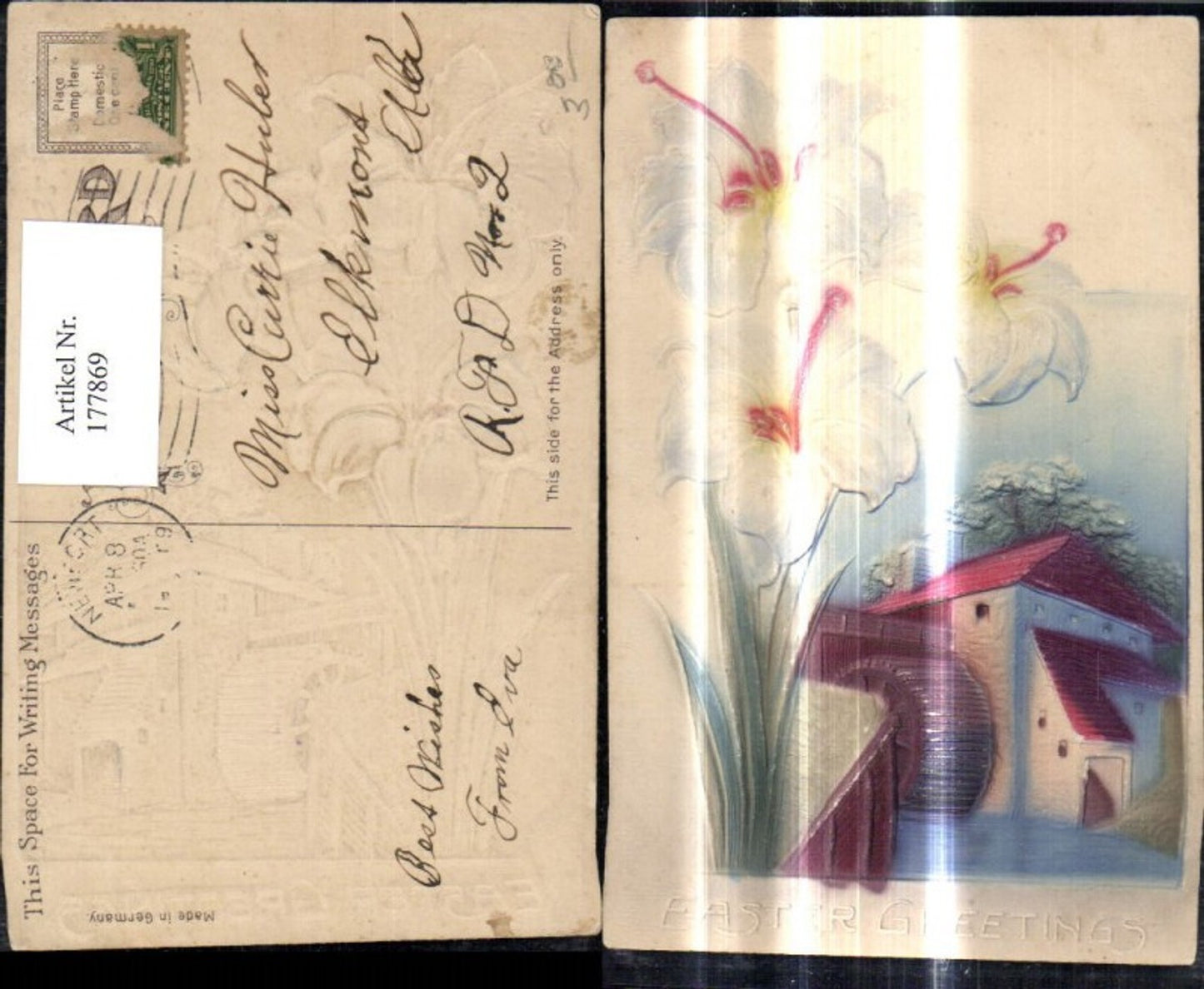 177869, Coin Ak Watermill Flower Easter Greetings Easter