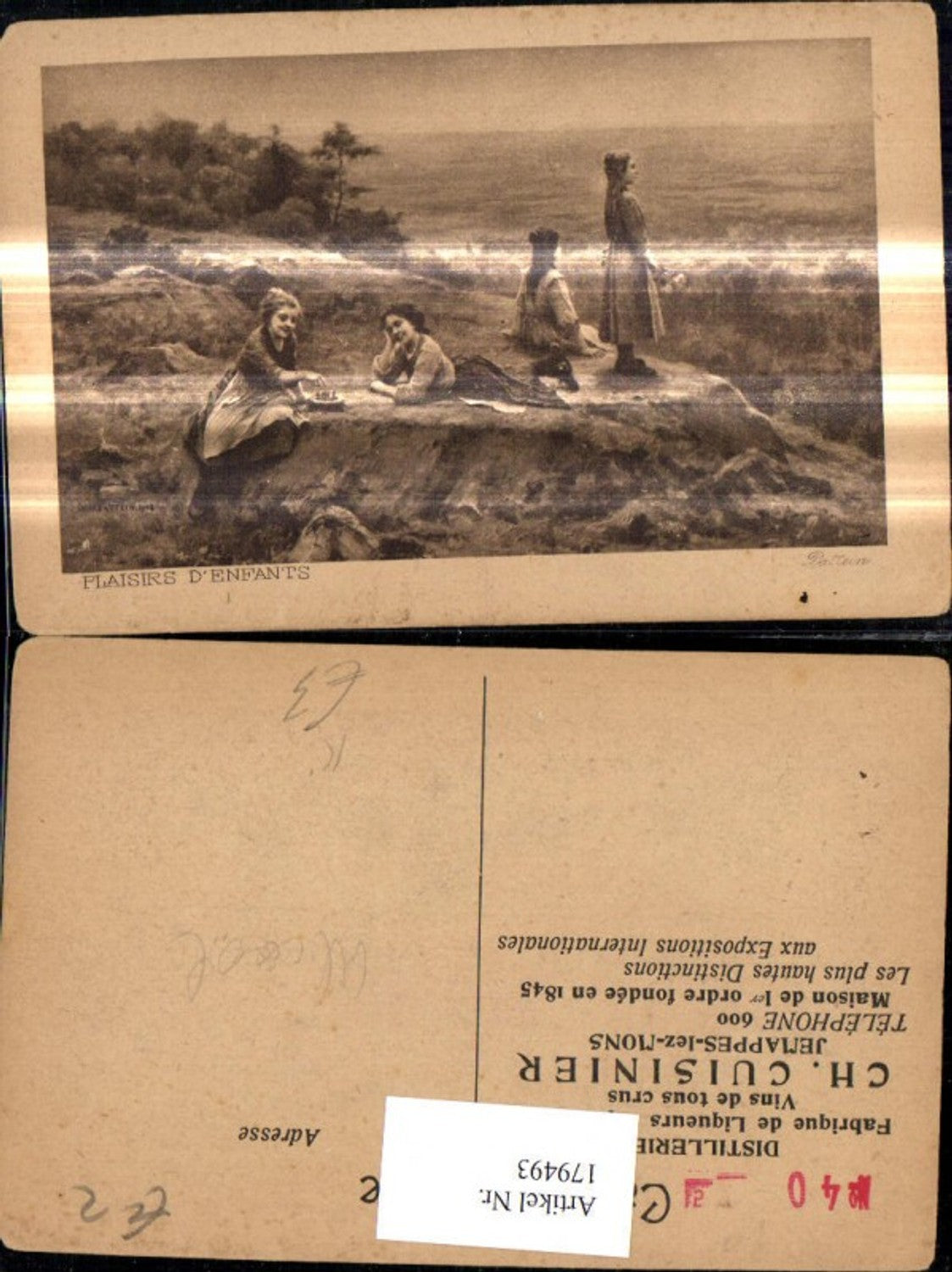 179493,Künstler Ak Plaisirs d Enfants Mädchen a. Hügel Landschaft Ausblick