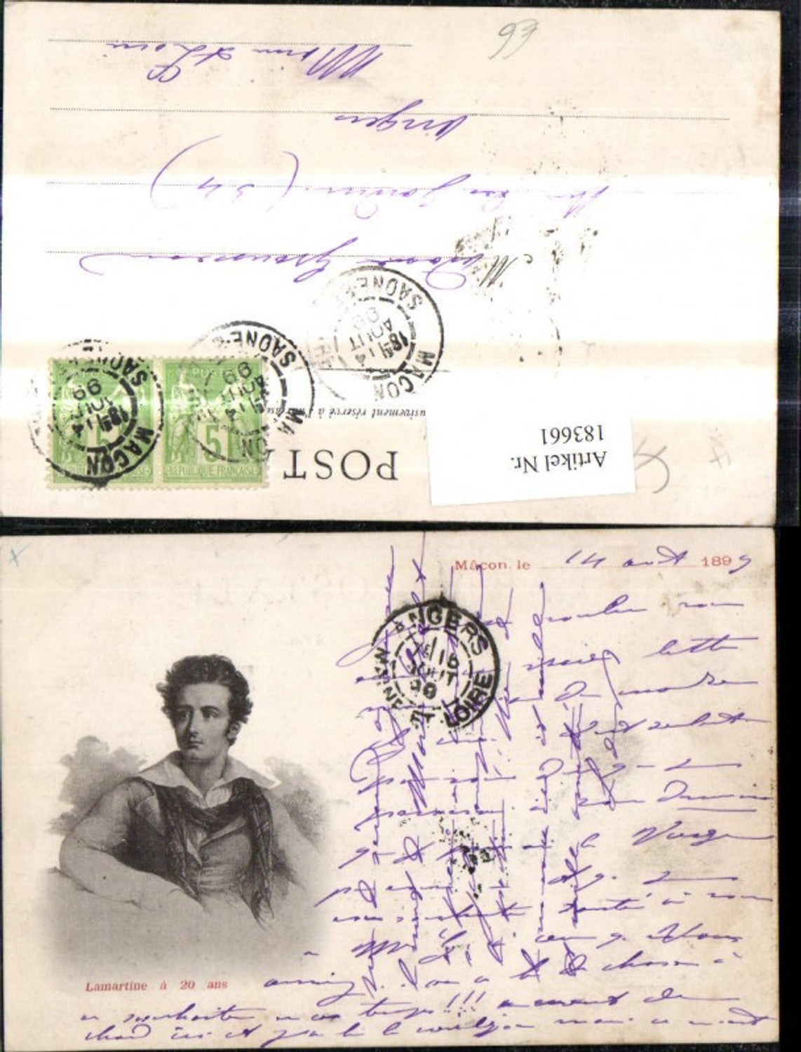 183661,Künstler Ak Lamartine a 20 ans Mann Portrait