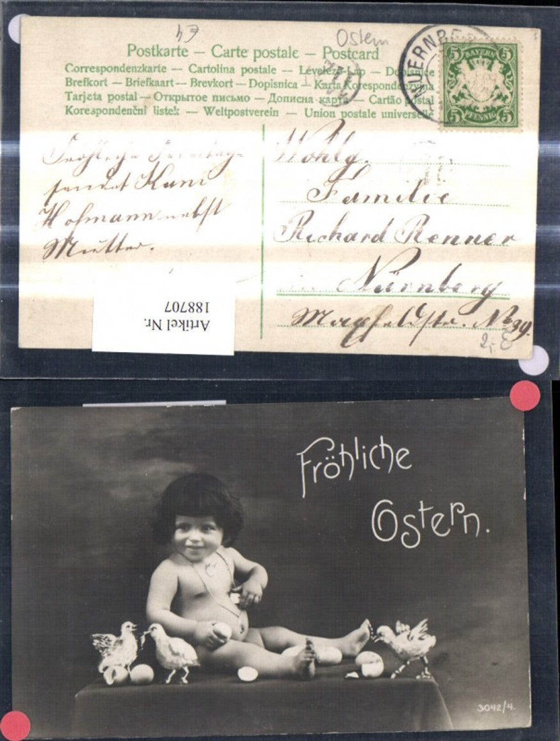 188707,Kind m. Küken Eier Ostern