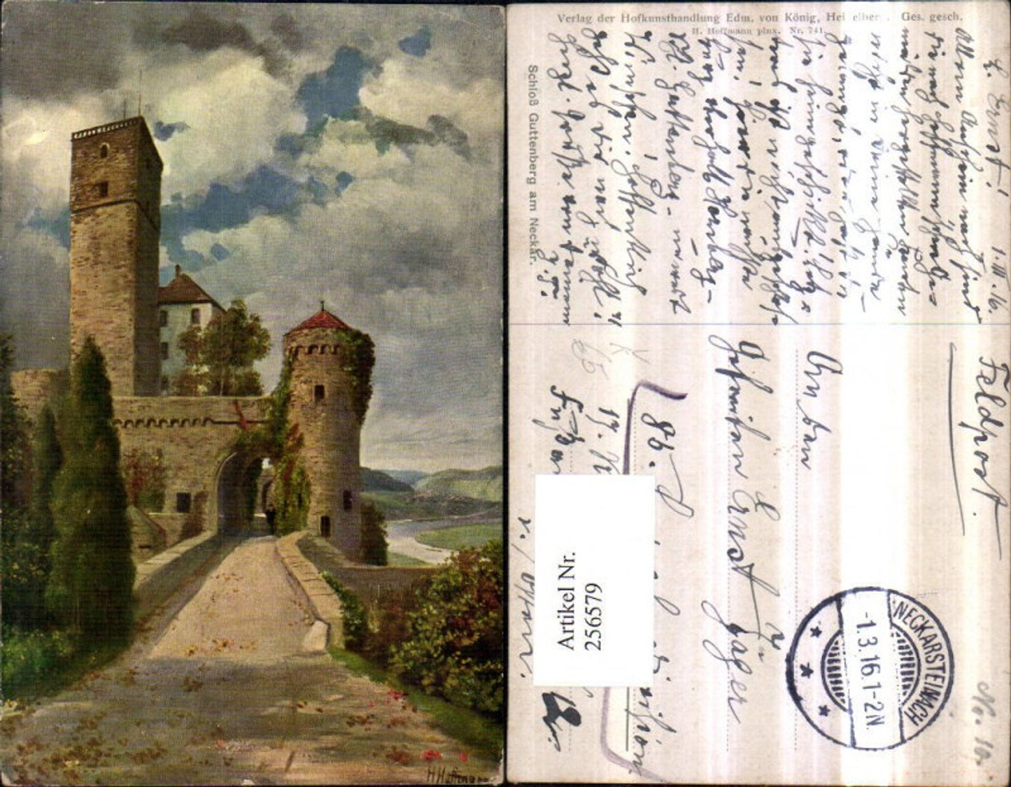 256579,Künstler AK Heinrich Hoffmann Schloss Guttenberg am Neckar pub Edmund v. König 741