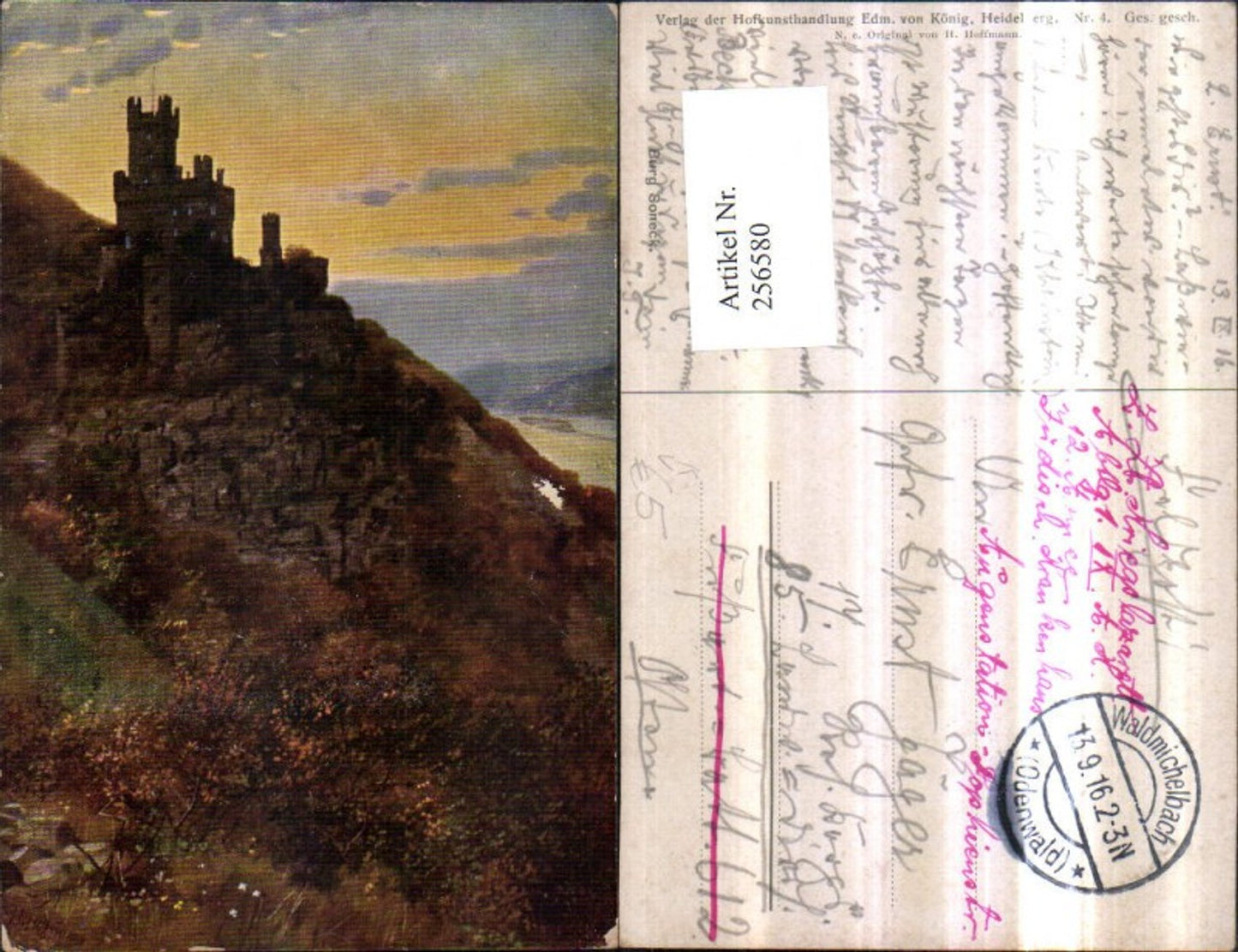 256580,Künstler AK Heinrich Hoffmann Burg Soneck pub Edmund v. König 4