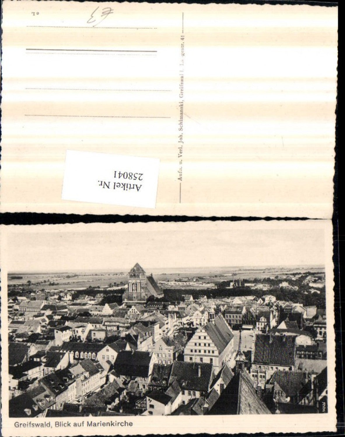 258041,Greifswald Totale m. Marienkirche Kirche Rathaus