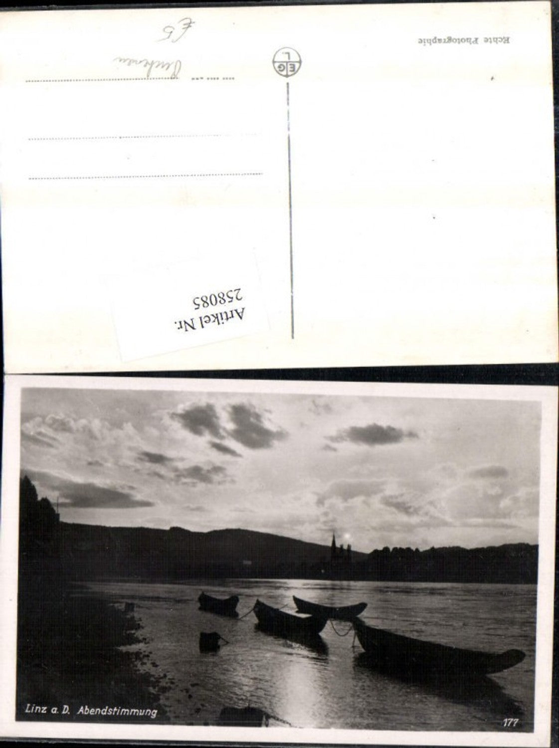 258085,Linz an d. Donau Abendstimmung Ruderboote Partie