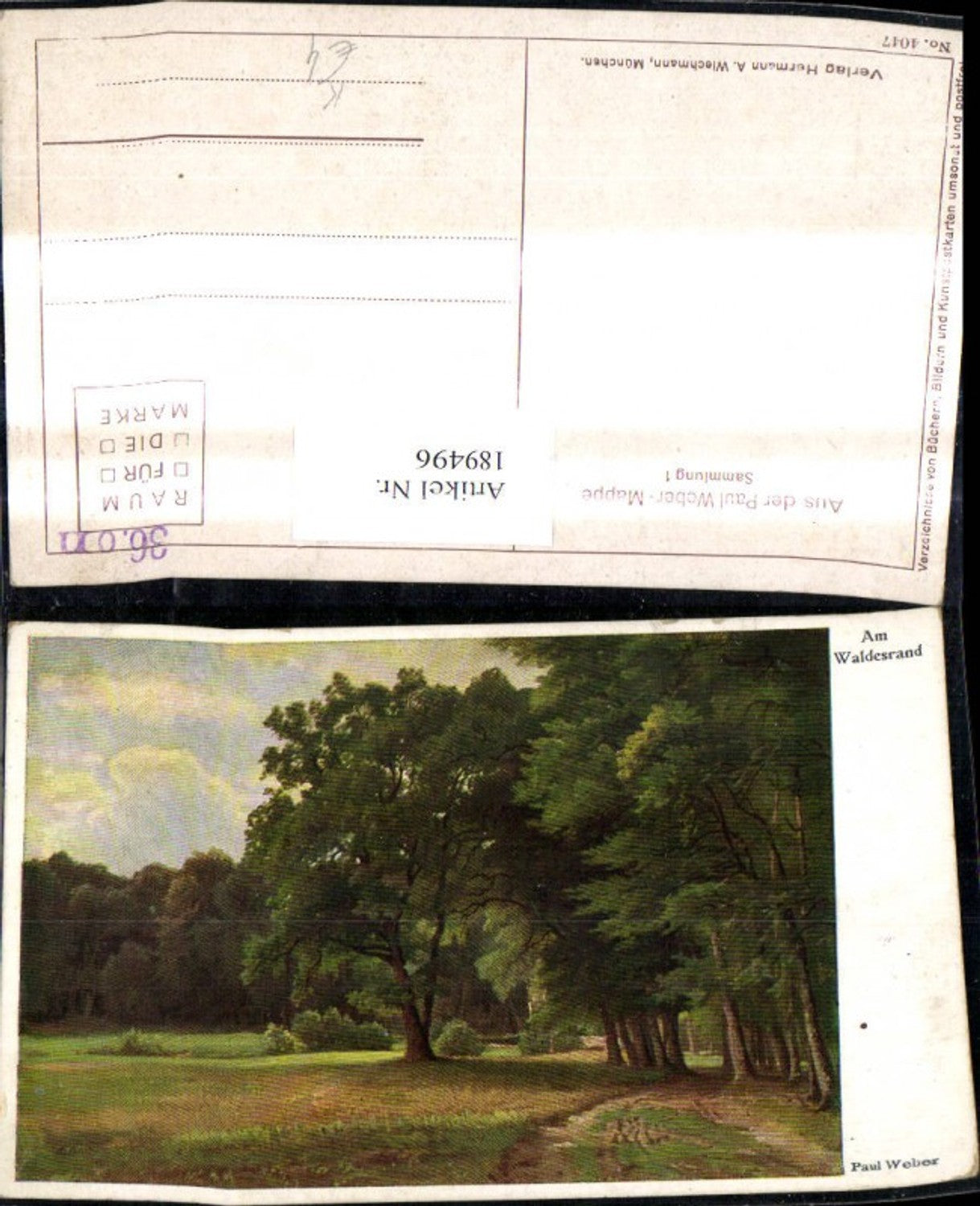 189496,Künstler Ak Paul Weber Am Waldesrand Landschaft