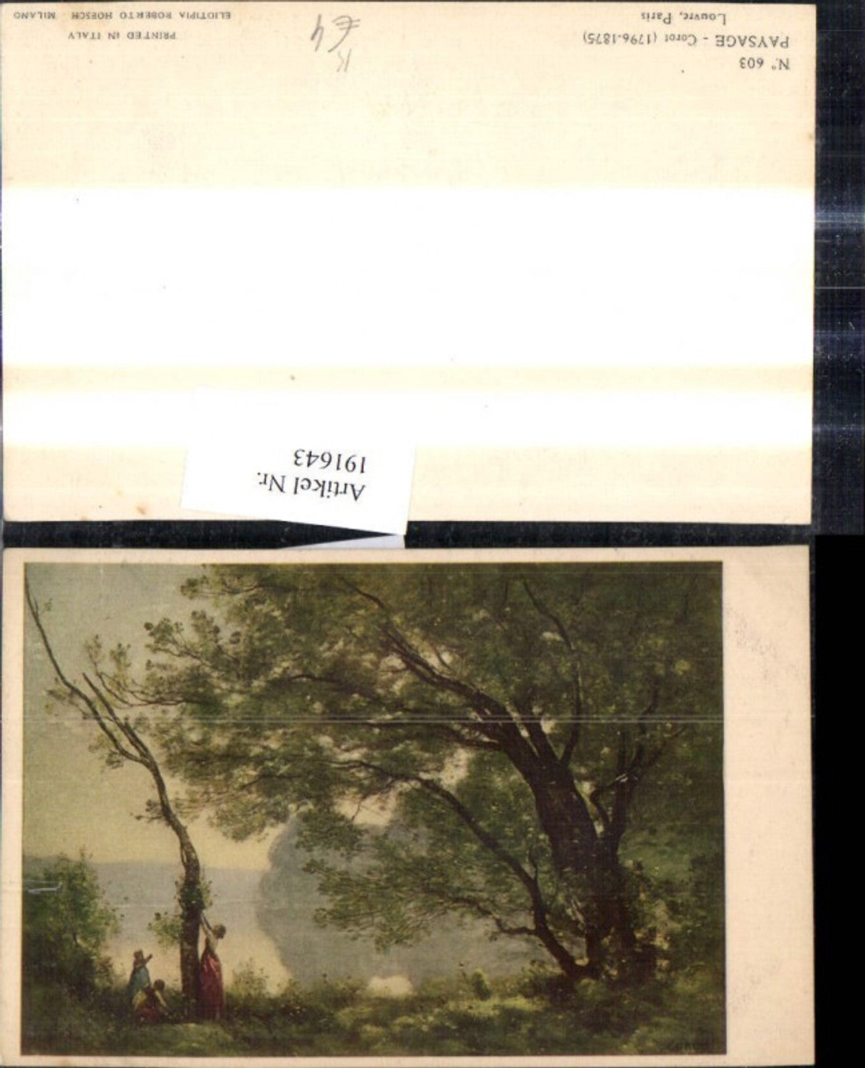 191643,Künstler Ak Corot Paysage Frauen Kinder Baum Ufer See Landschaft