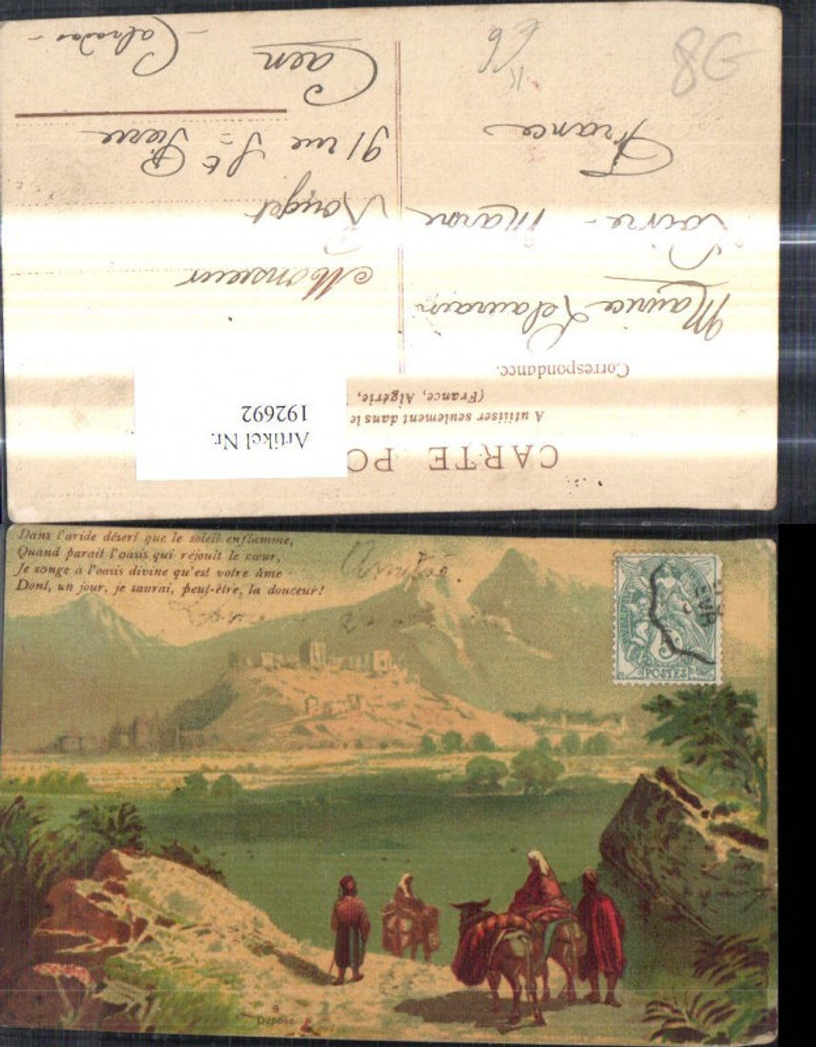 192692,Künstler Ak Araber a. Pferden Volkstypen Landschaft