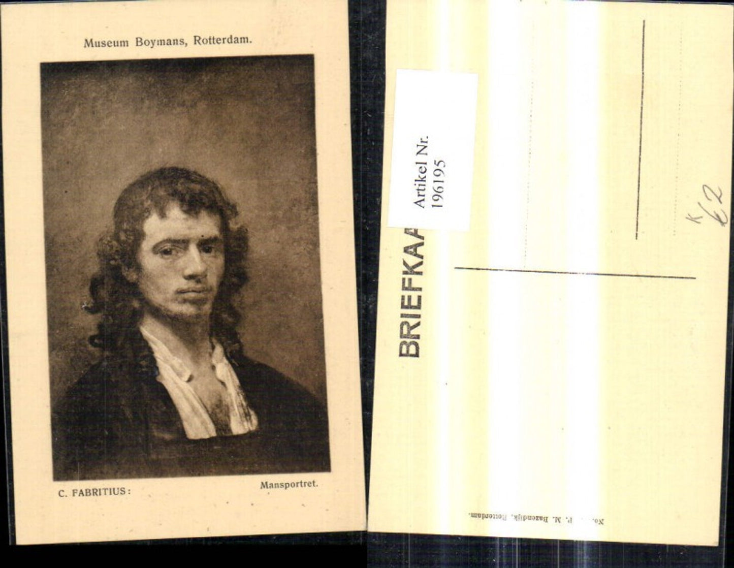 196195,Künstler Ak C. Fabritius Mansportet Mann Portrait Passepartout