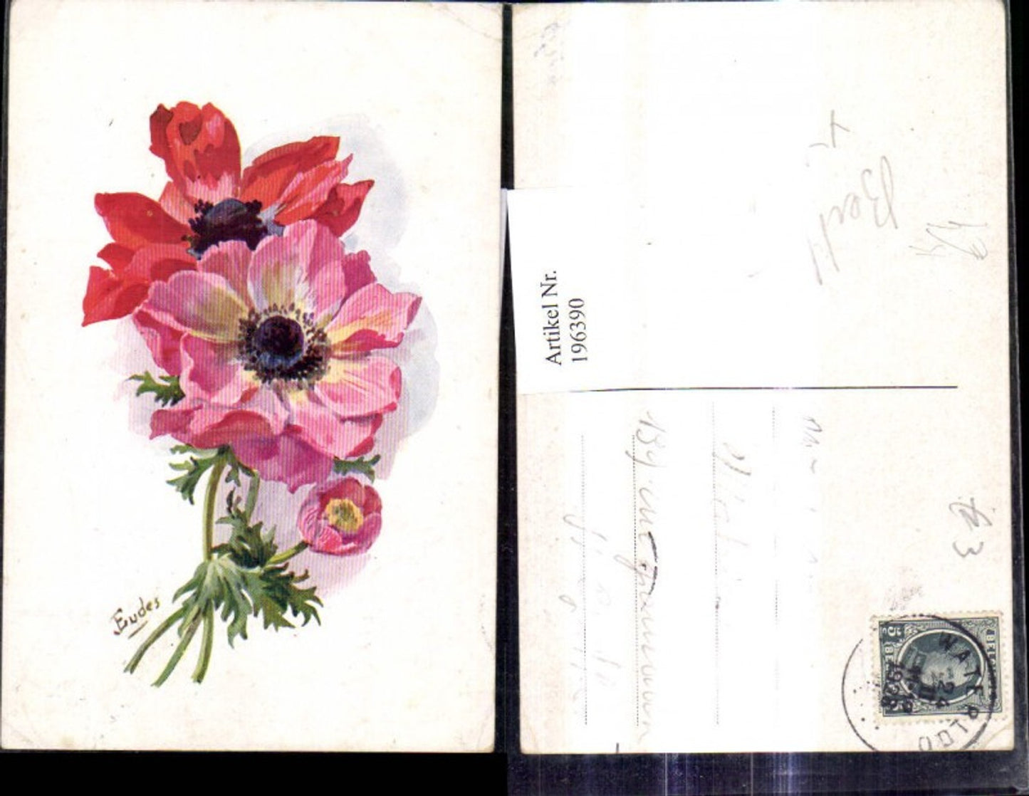 196390, Artist Ak J. Eudes Flower Poppy Poppy