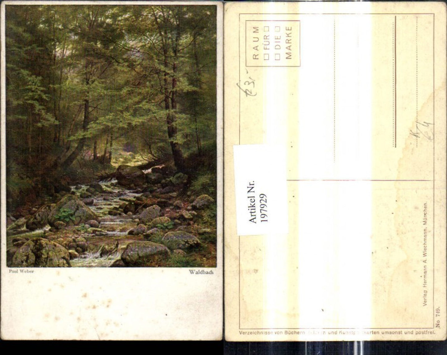 197929,Künstler Ak Paul Weber Waldbach Bach Wald Landschaft