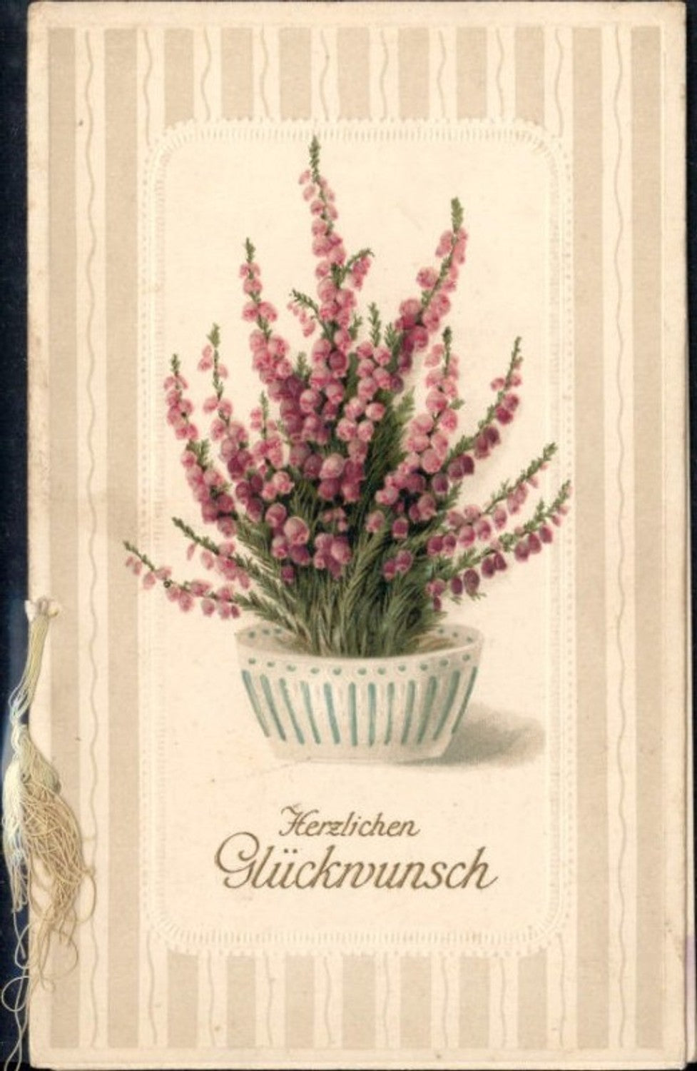 203416, Embossed folding card, congratulations, flower pot, flowers, gold lettering