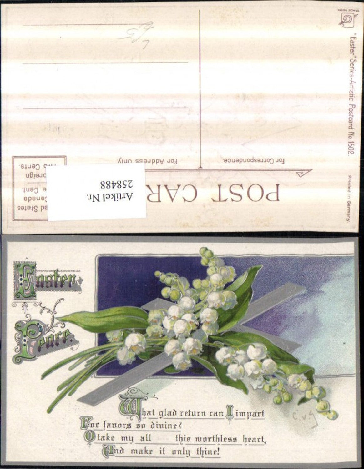 258488,Präge Litho AK Relief Märzenbecher Blumen Spruch Text Englisch