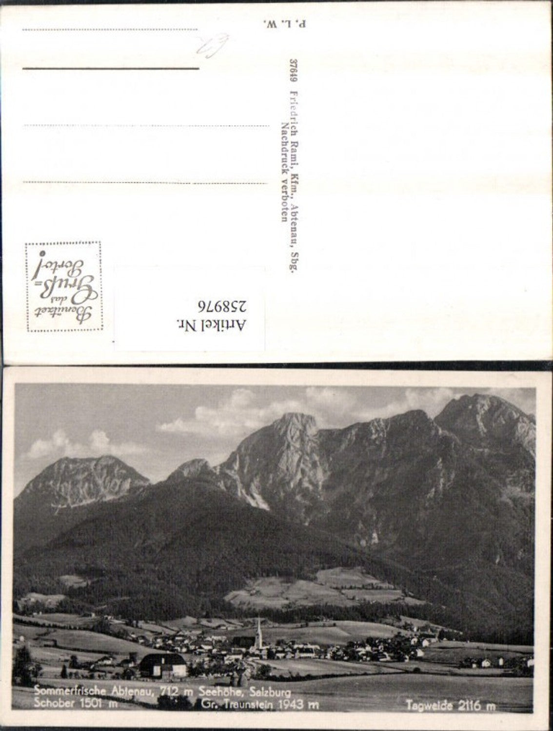 258976,Abtenau Totale geg. Schober Großen Traunstein u. Tagweide Bergkulisse