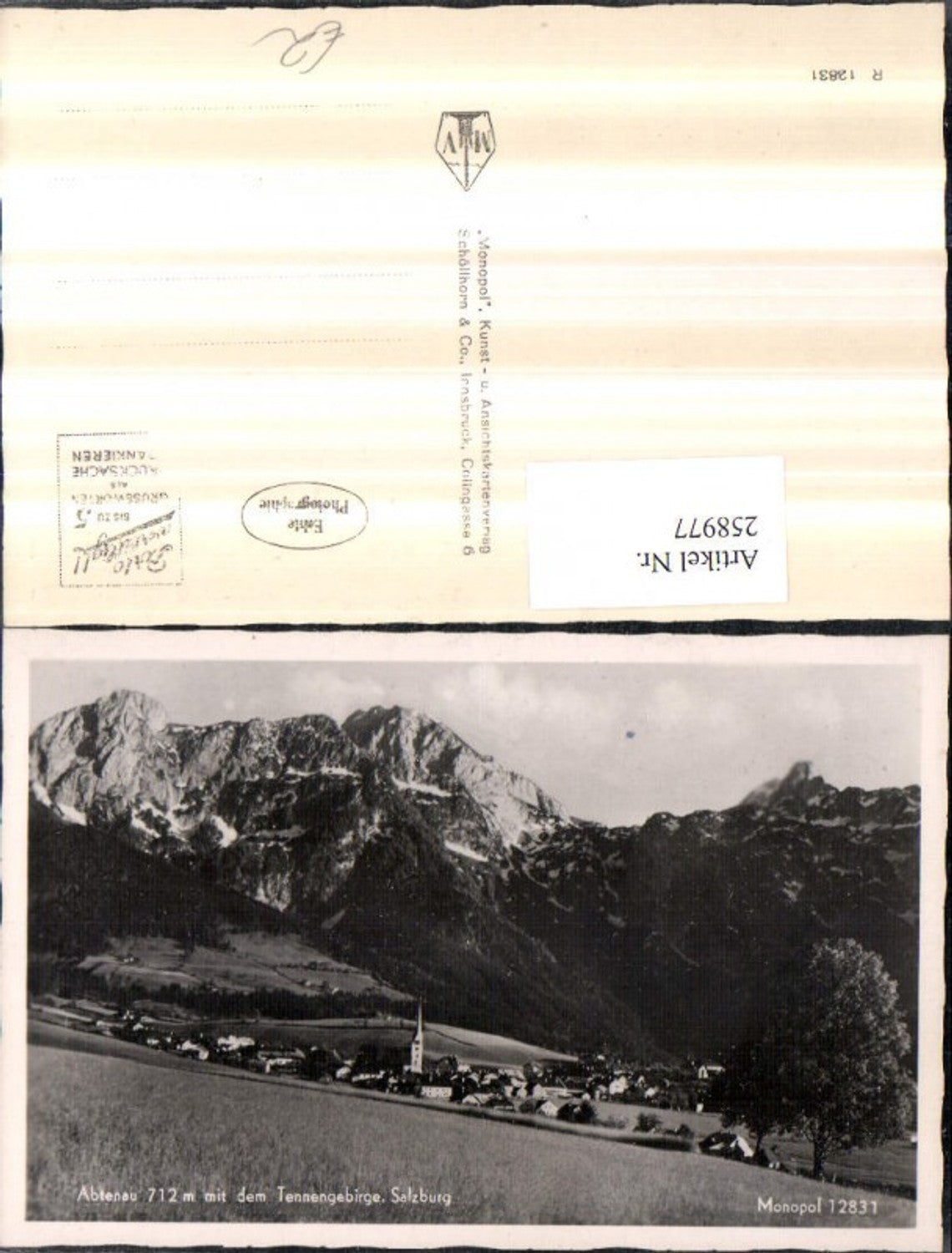 258977,Abtenau Totale m. d. Tennengebirge Bergkulisse