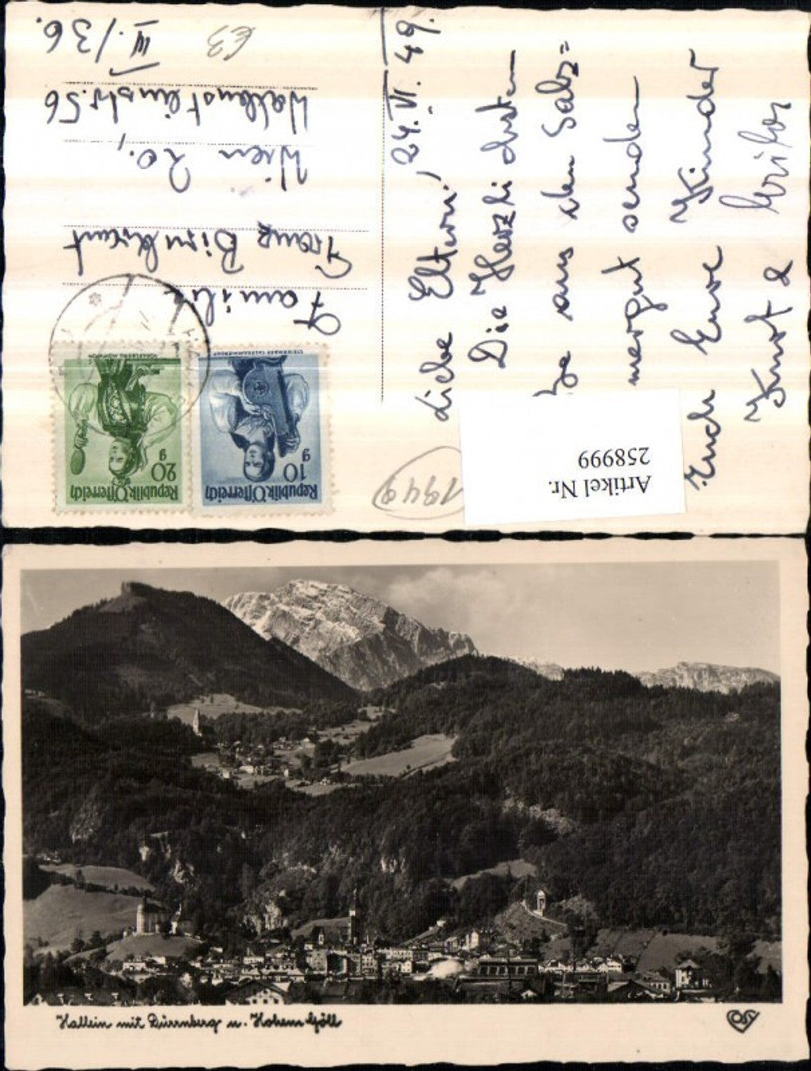 258999,Hallein m. Dürrnberg Totale u. Hohem Göll Bergkulisse pub Cosy