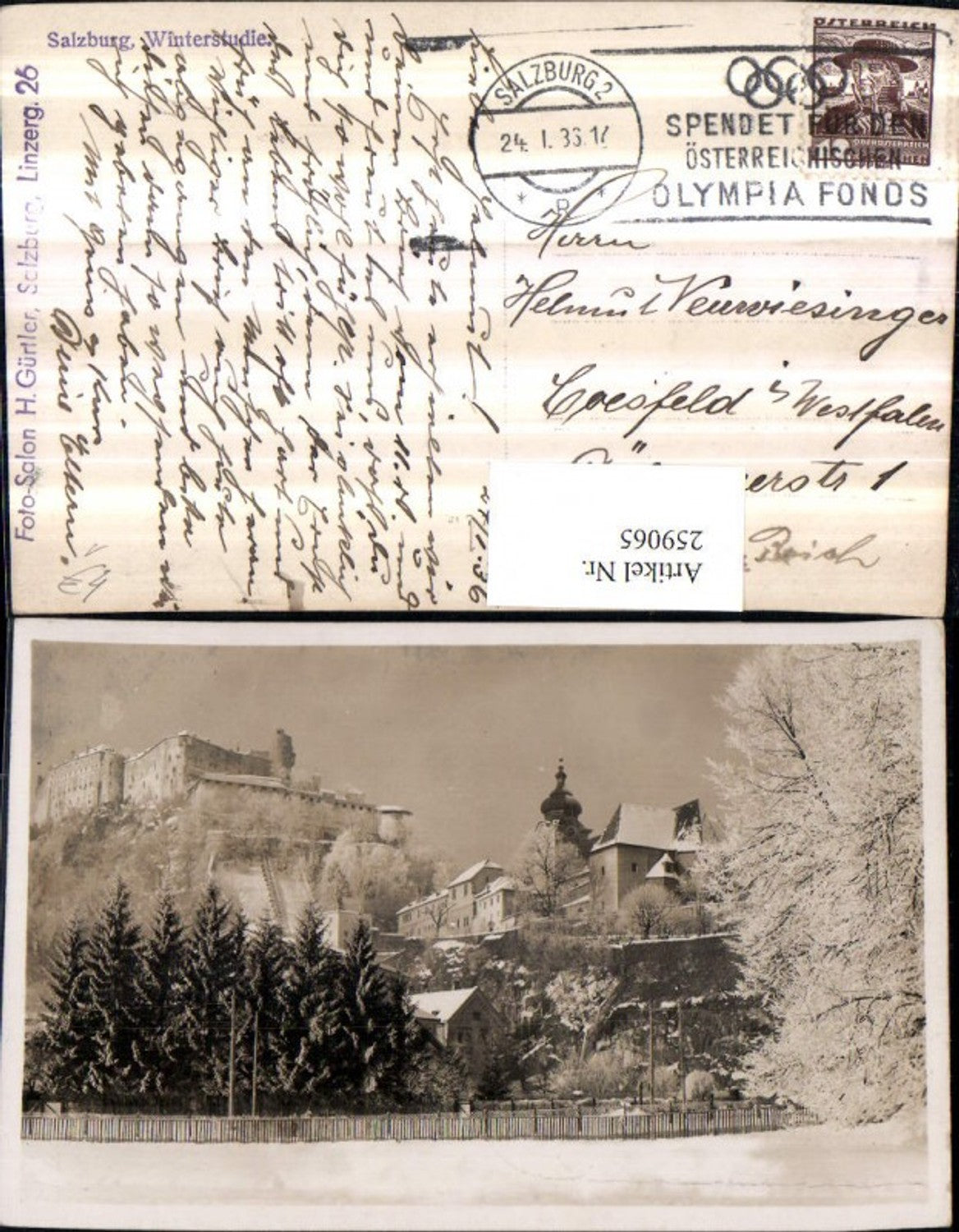 259065,Salzburg Winterstudie Festung Winterbild pub Foto H. Gürtler