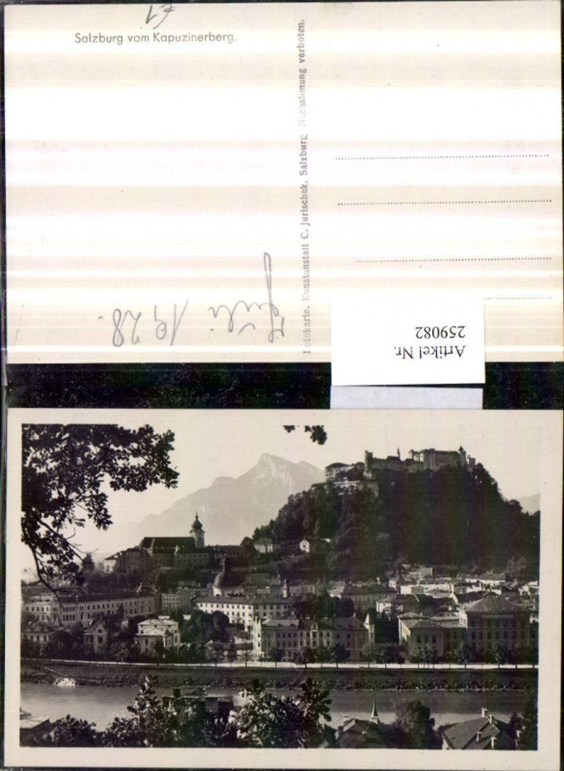 259082,Salzburg Teilansicht m. Festung v. Kapuzinerberg