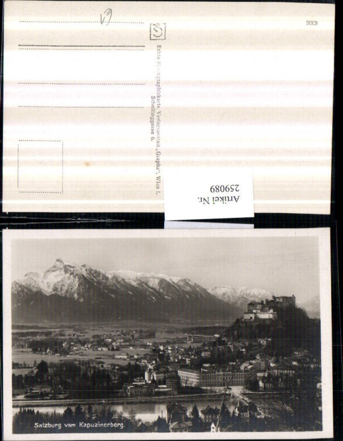 259089,Salzburg Totale m. Festung vom Kapuzinerberg Bergkulisse
