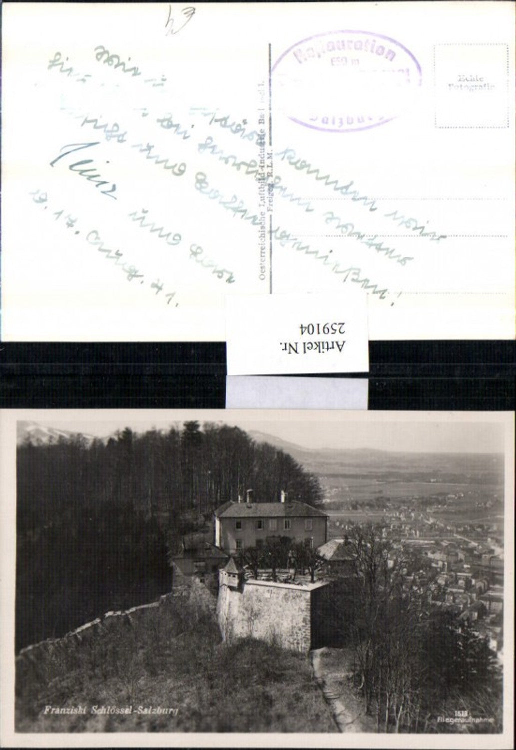 259104,Salzburg Teilansicht Franziski Schlössel Fliegeraufnahme 1513