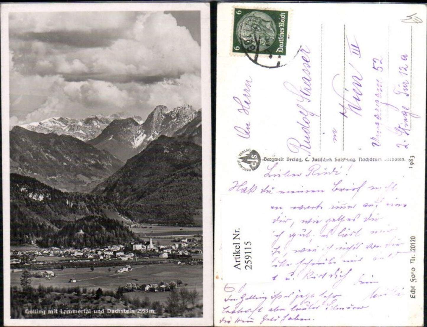 259115,Golling Totale m. Lammertal u. Dachstein Bergkulisse