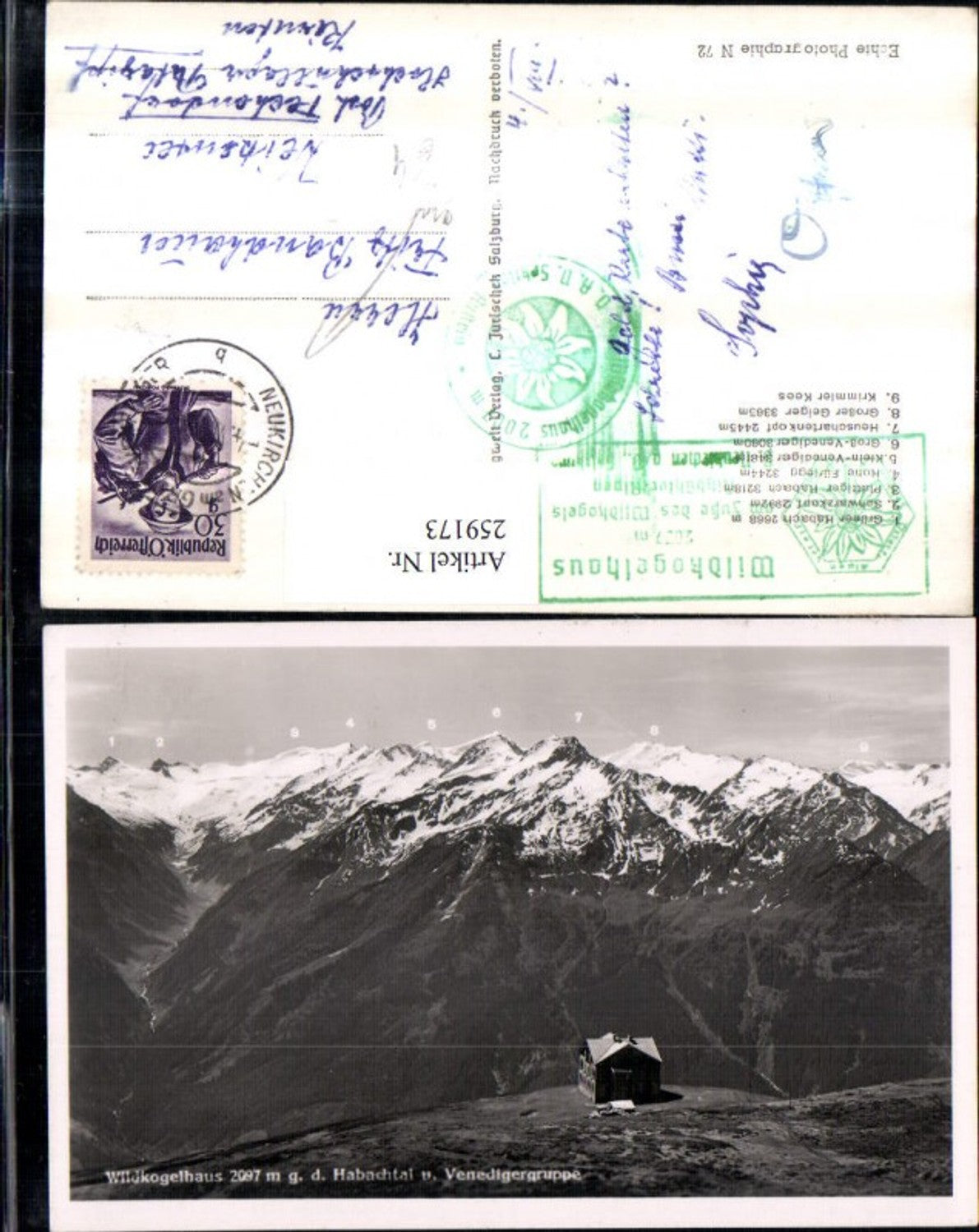 259173,Wildkogelhaus geg. d. Habachtal u. Venedigergruppe b. Neukirchen Bergkulisse