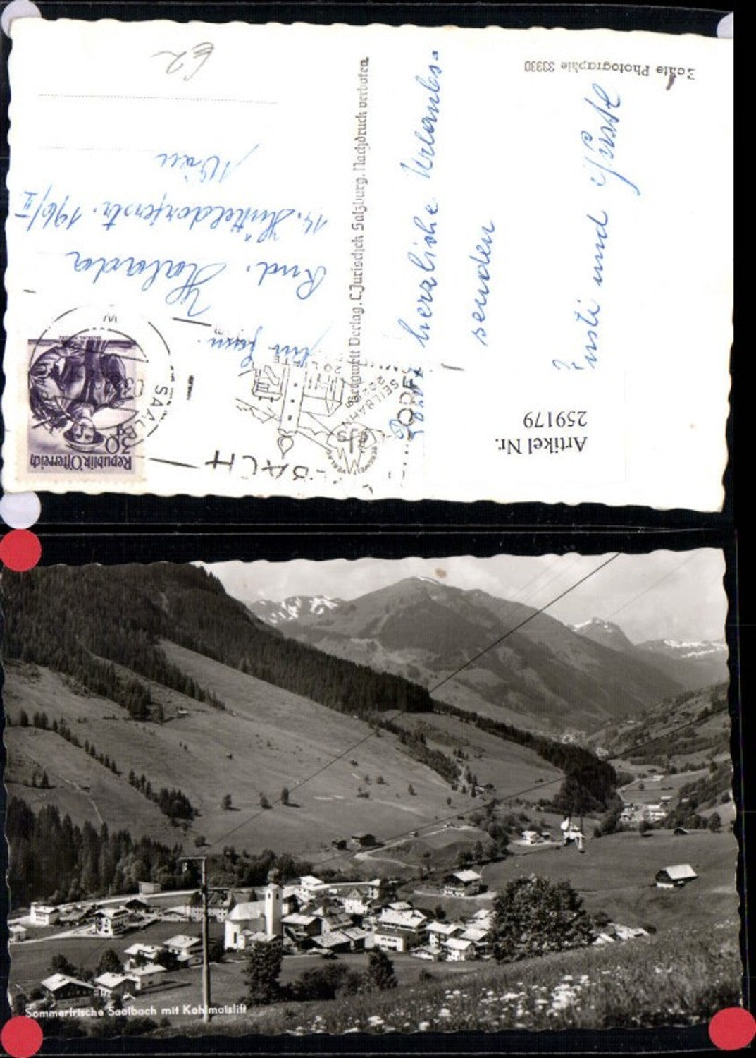 259179,Saalbach totale m. Kohlmaislift Sessellift Bergkulisse