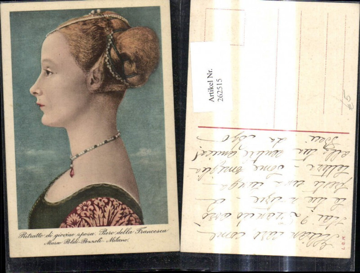 262515,Künstler Ak Piero della Francesca Ritratto di giorine sposa Frau Portrait Adel Monarchie