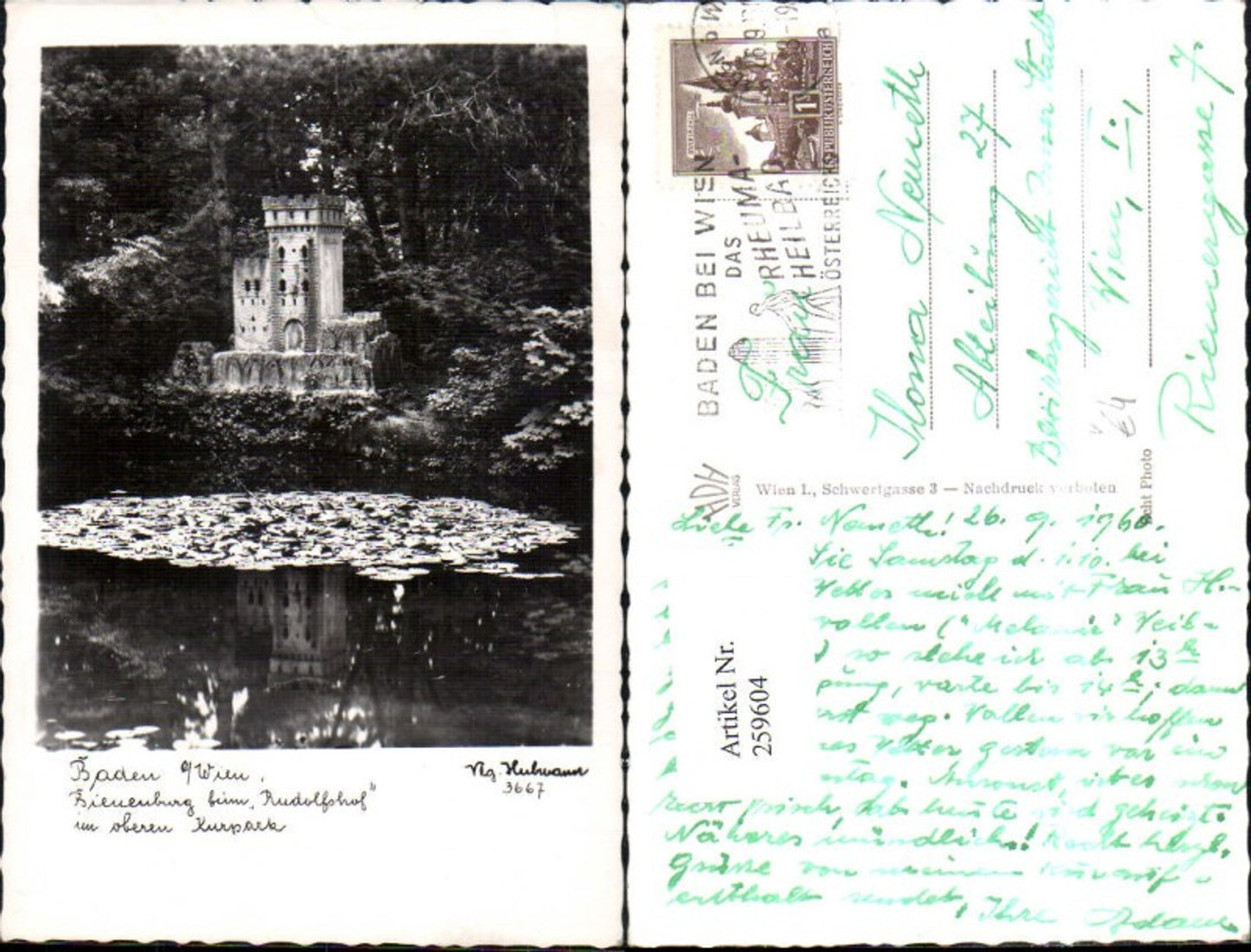 259604,Baden b. Wien Bienenburg b. Rudolfshof im oberen Kurpark pub Foto Hubmann 3667