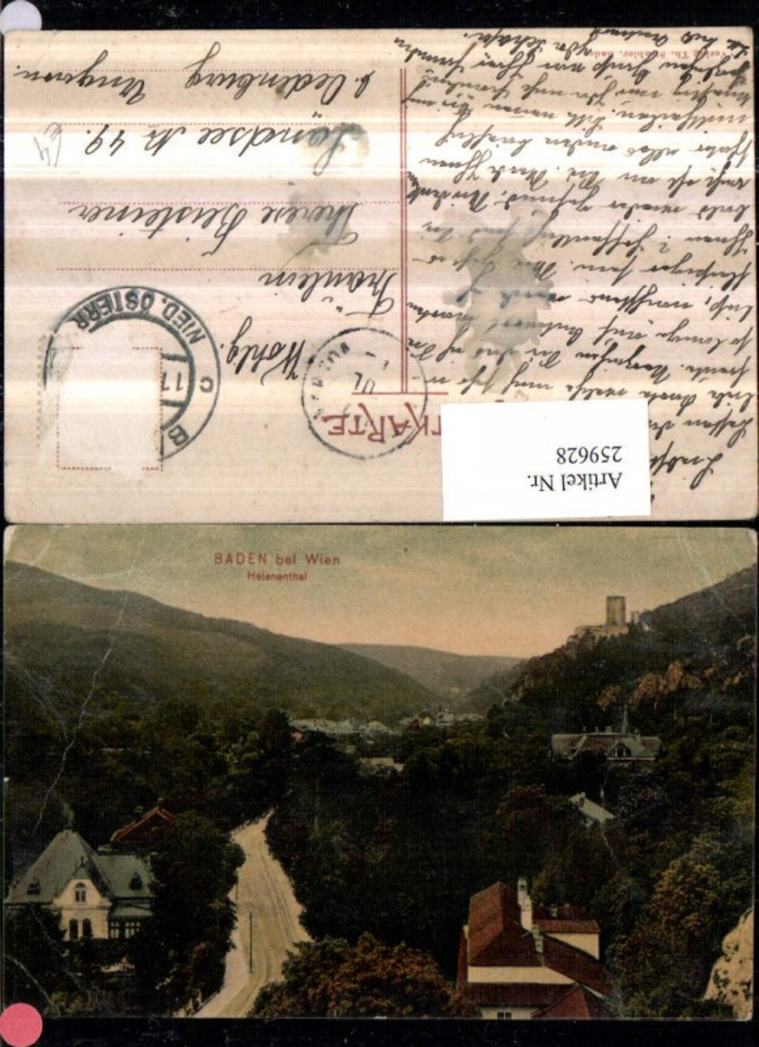 259628,Baden b. Wien Helenental Burg Ruine