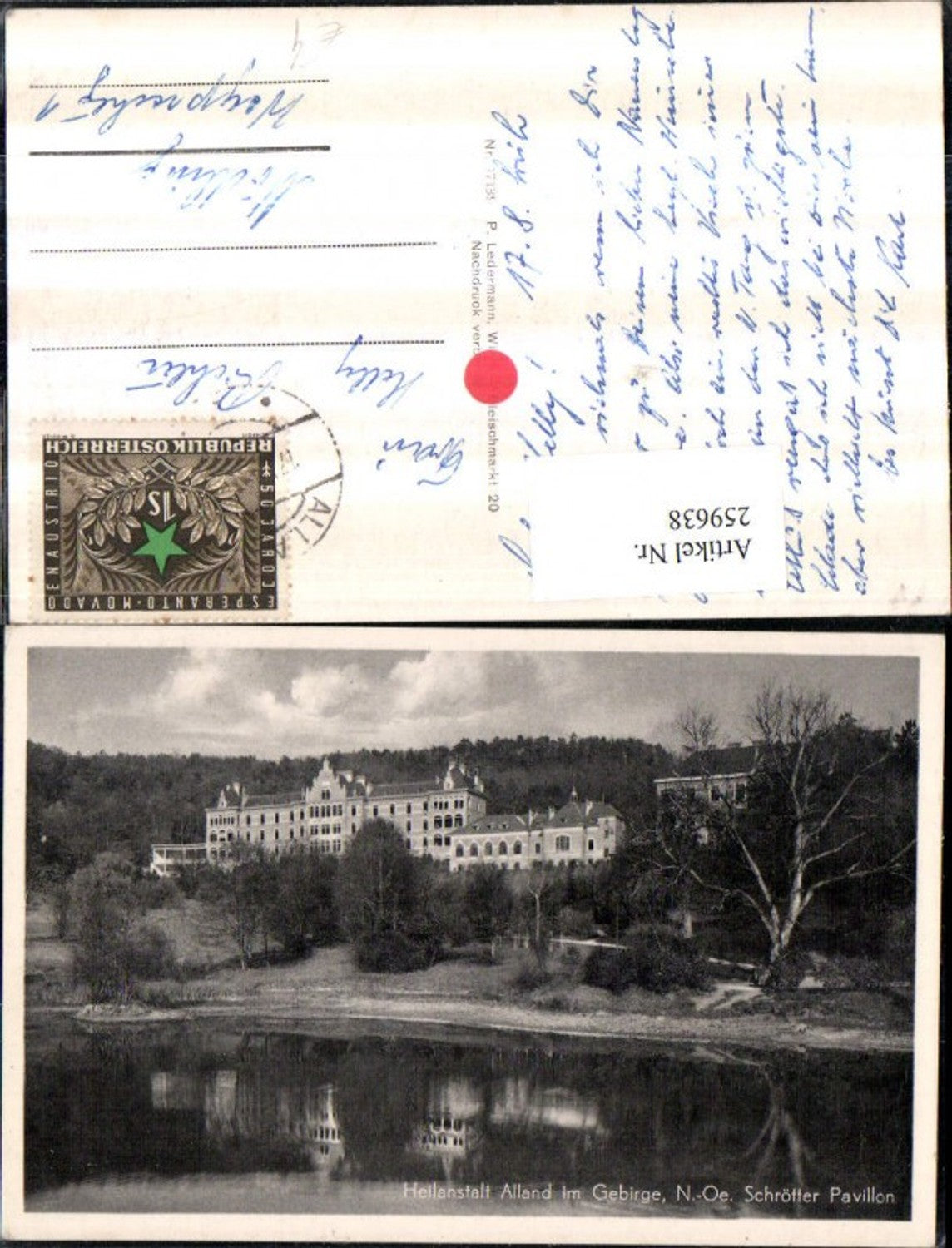 259638,Heilanstalt Alland im Gebirge Schrötter Pavillon