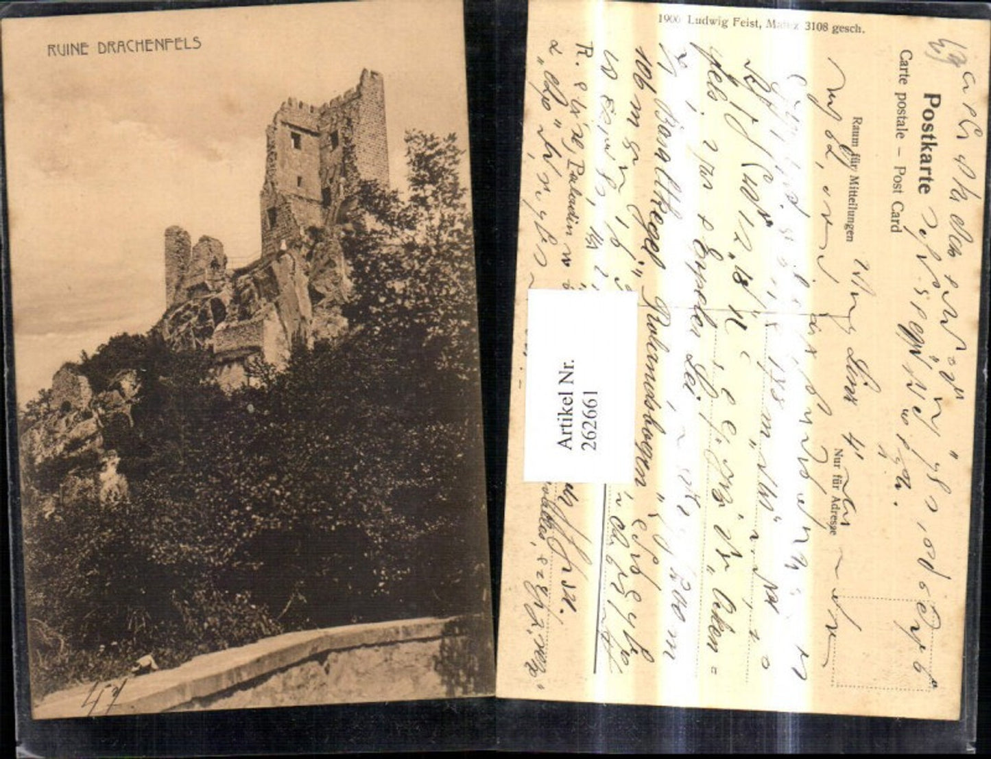 262661,Ruine Drachenfels Schloss Burg