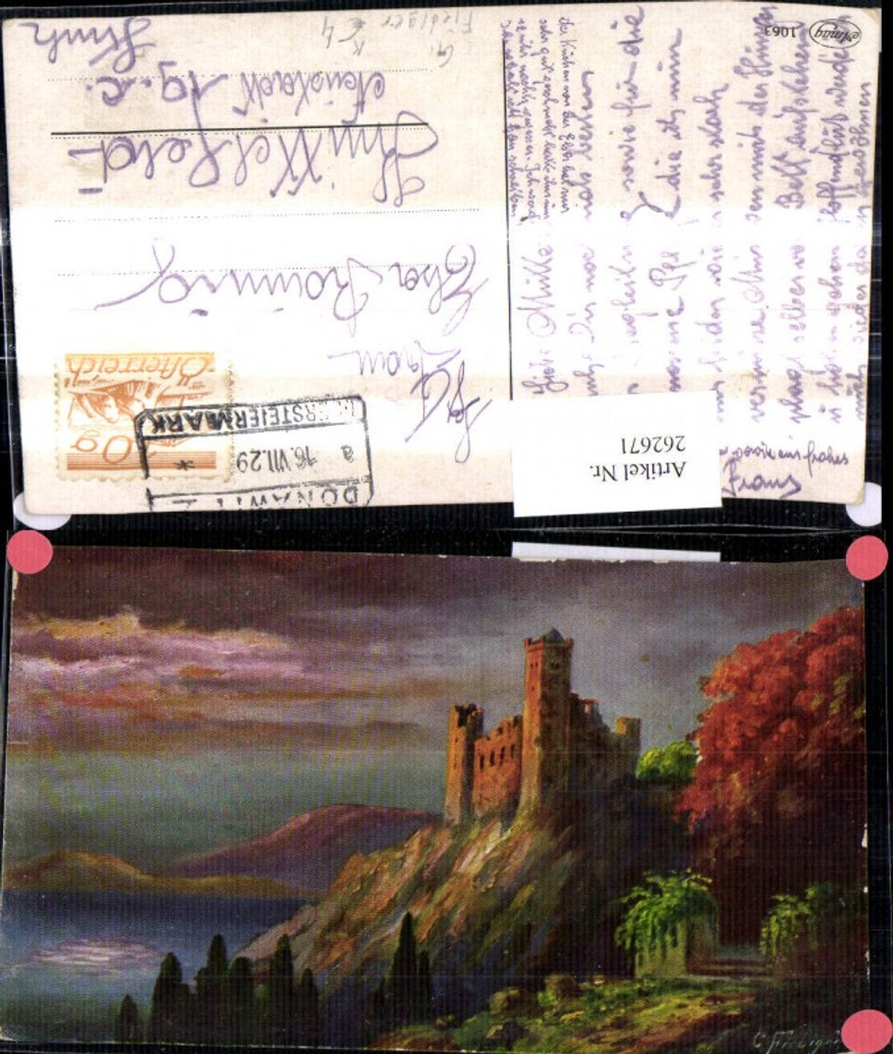 262671,Künstler Ak G. Fiebiger Schloss Burg