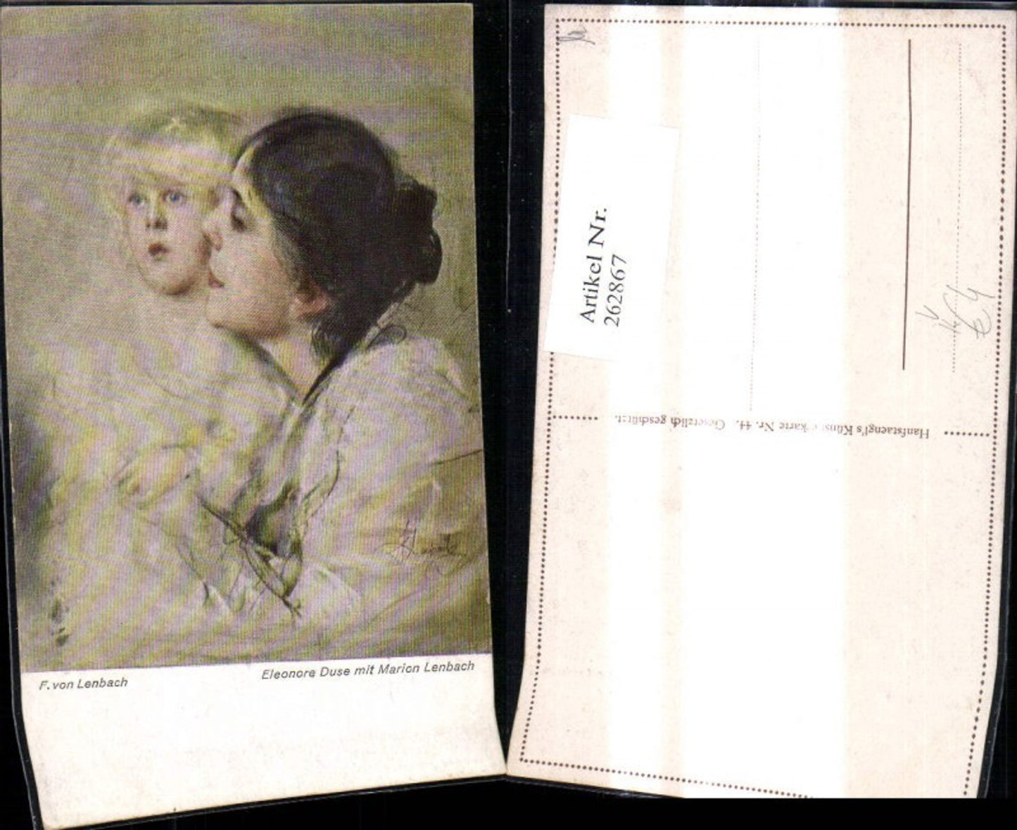 262867,Künstler Ak F. von Lenbach Eleonore Duse m. Marion Lenbach Frau m. Kind pub Hanfstaengl 44