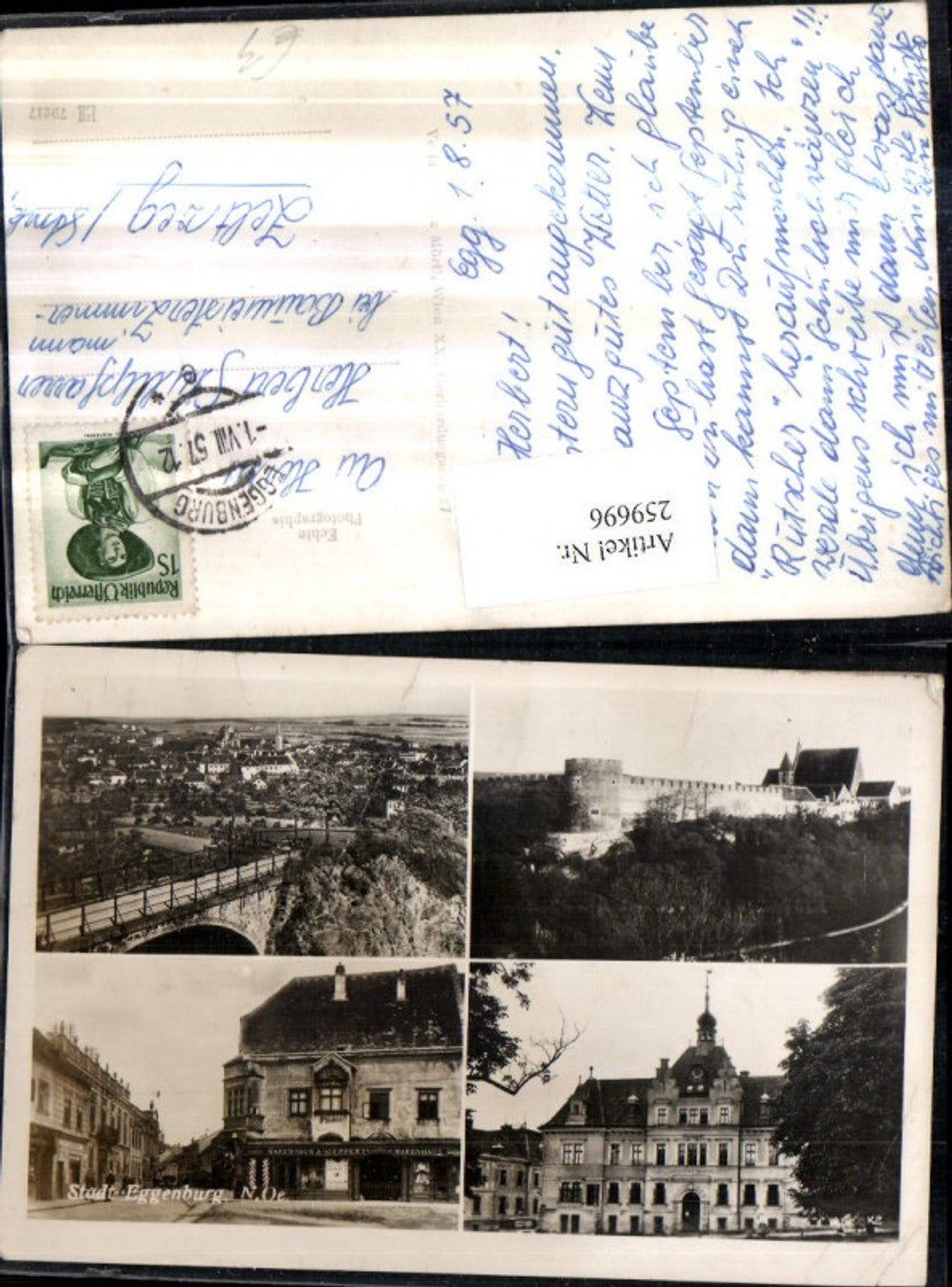 259696,Eggenburg Totale Brücke Museum Warenhaus A. Geppert Mehrbildkarte