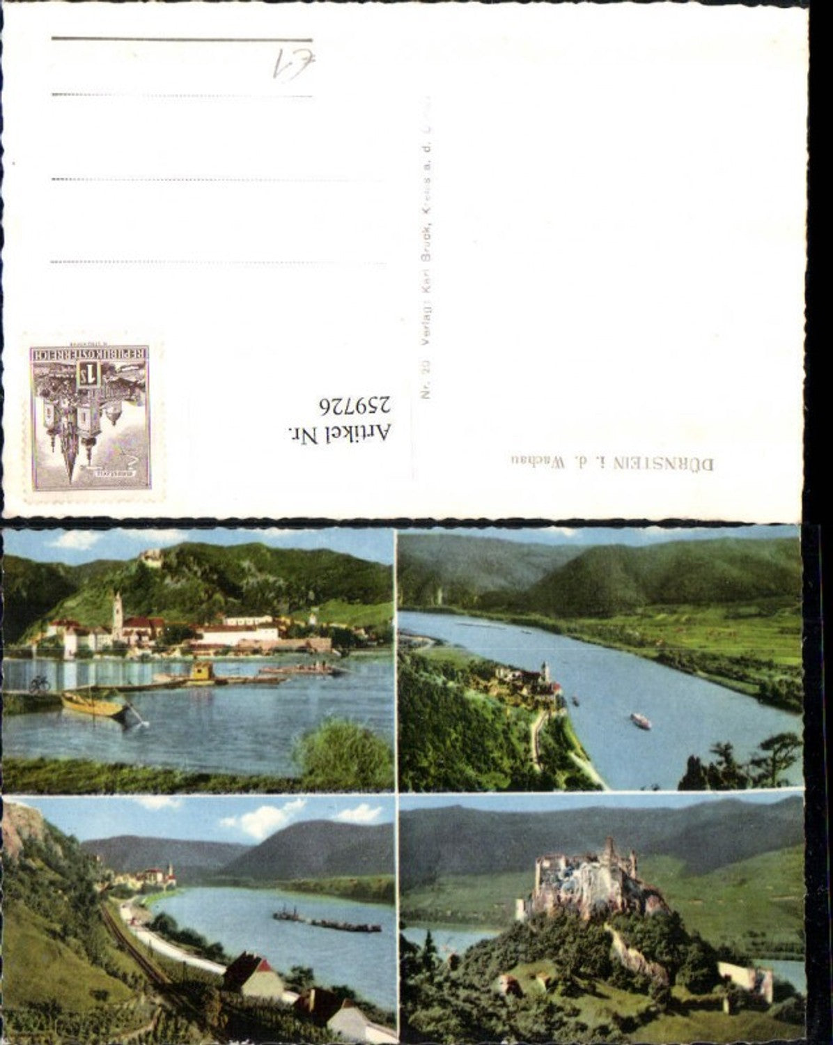 259726,Dürnstein in d. Wachau Totale Ruine Mehrbildkarte
