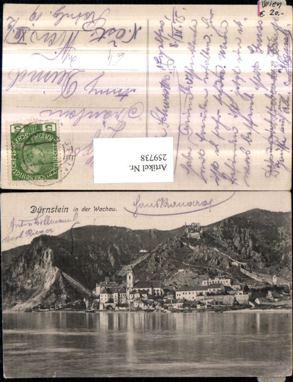 259738,Dürnstein in d. Wachau Totale m. Ruine