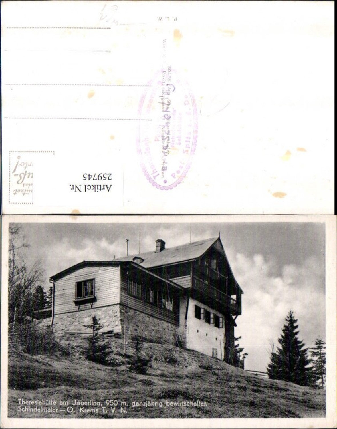 259745,Theresiahütte Berghütte am Jauerling b. Spitz an d. Donau