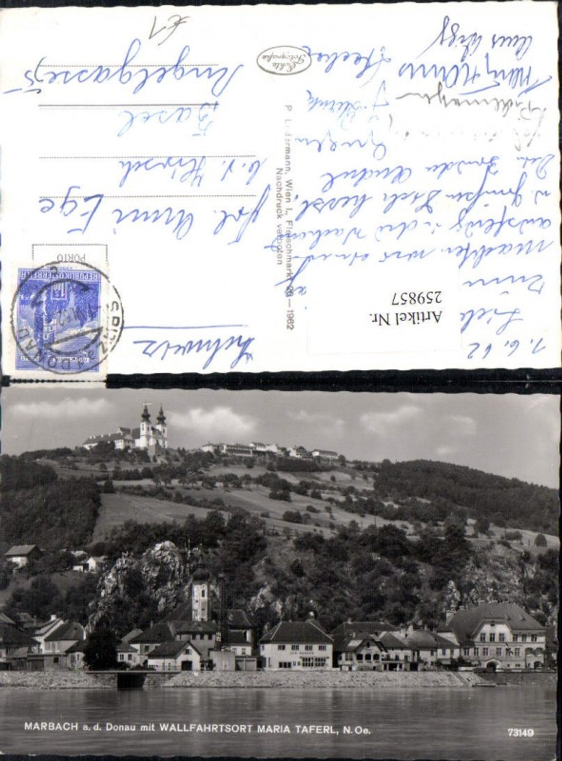 259857, Marbach an der Donau, partial view with Maria Taferl Church
