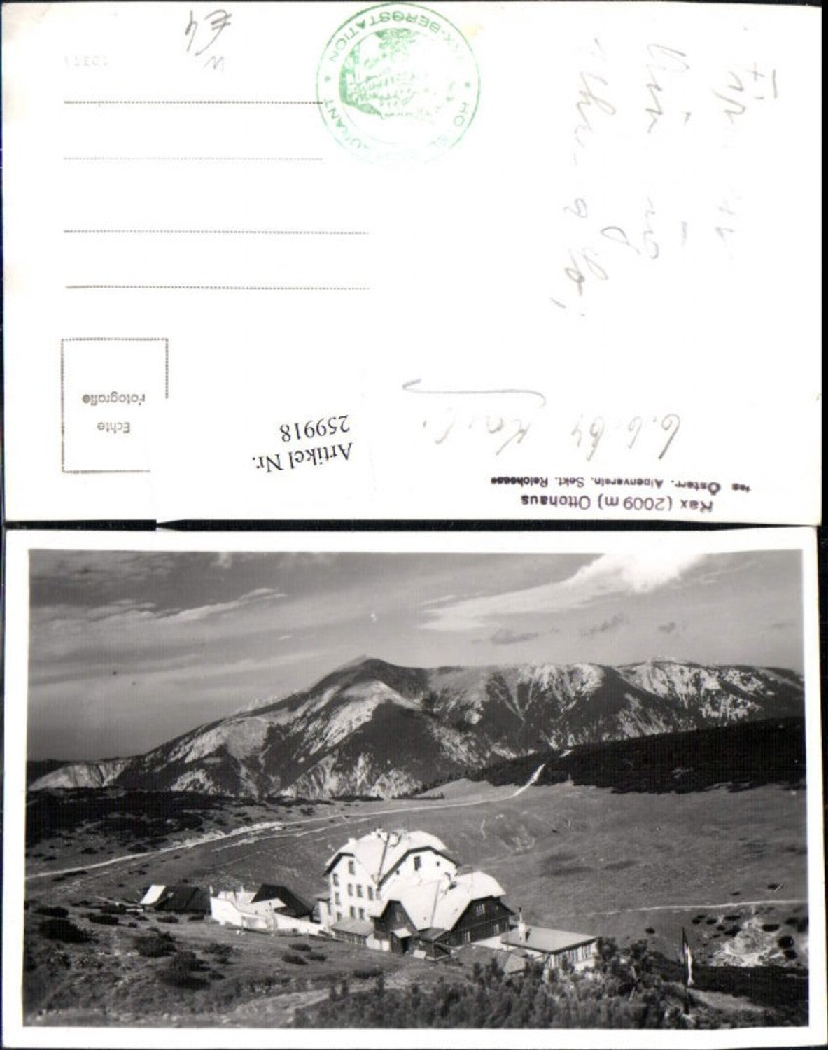 259918,Rax Ottohaus b. Reichenau an d. Rax Bergkulisse