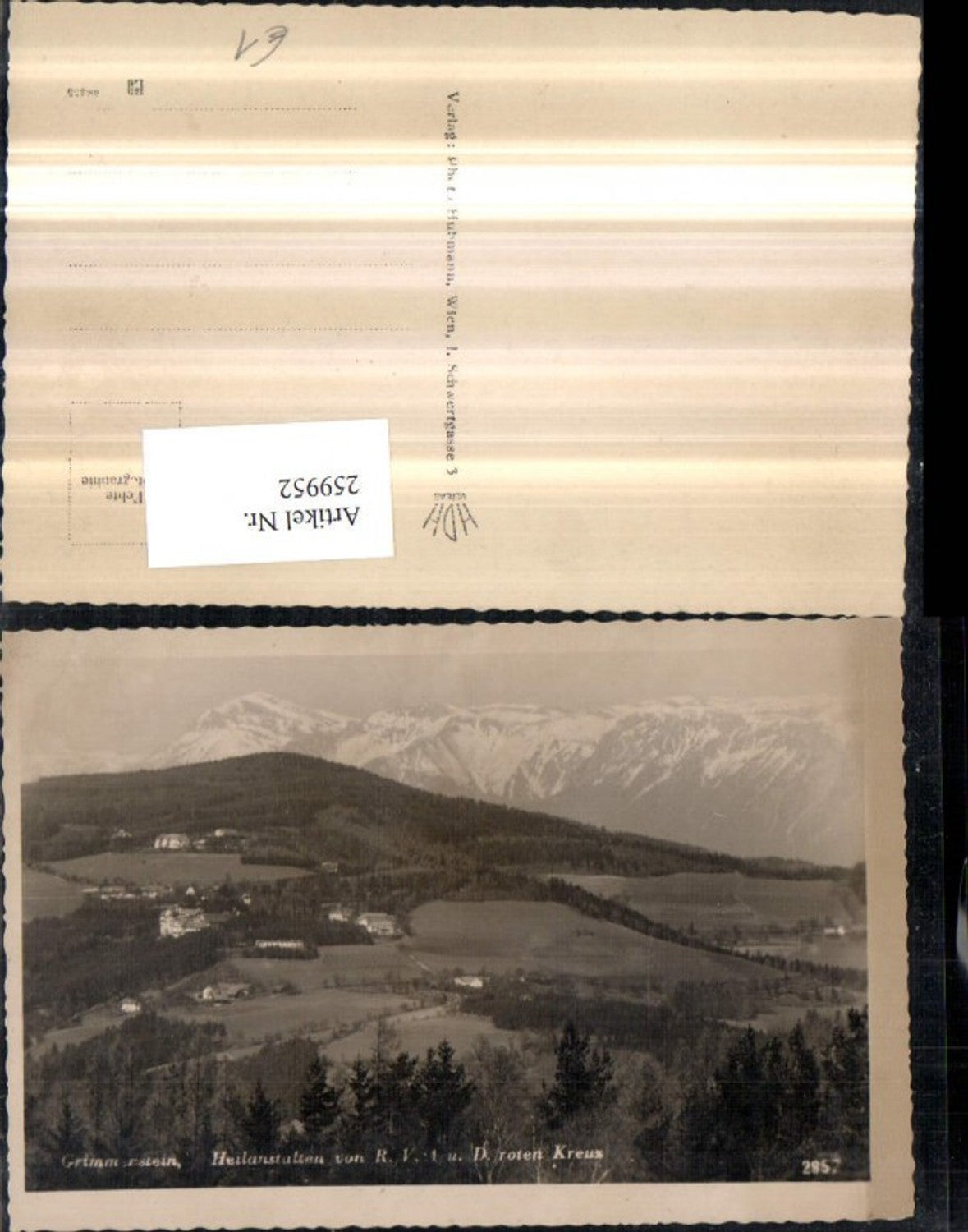 259952,Grimmenstein Heilanstalten vom Roten Kreuz Bergkulisse pub Foto Hubmann 2857